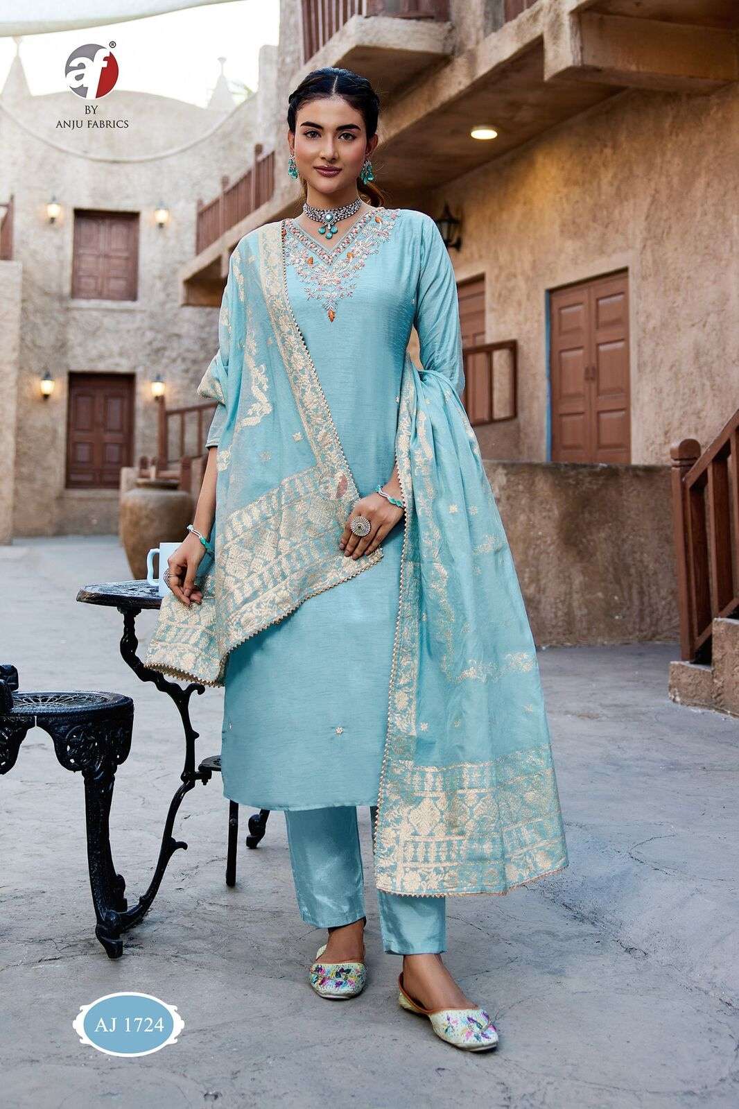 D.NO:- AJ 1724 BY ANJU FABRICS IN PURE DOLA SILK WITH PURE HEAVY HANDWORK  