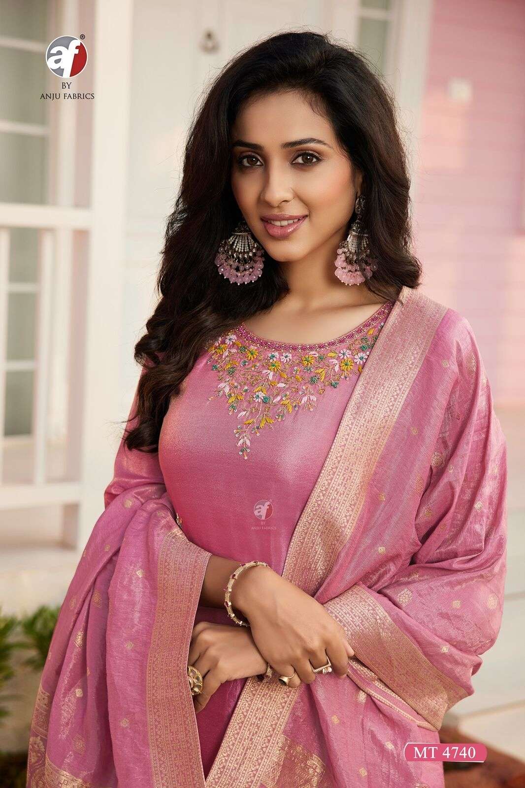 D.NO:- MT 4740 BY ANJU FABRICS IN PURE TISSUE SHIMMER WITH PURE HEAVY HANDWORK 