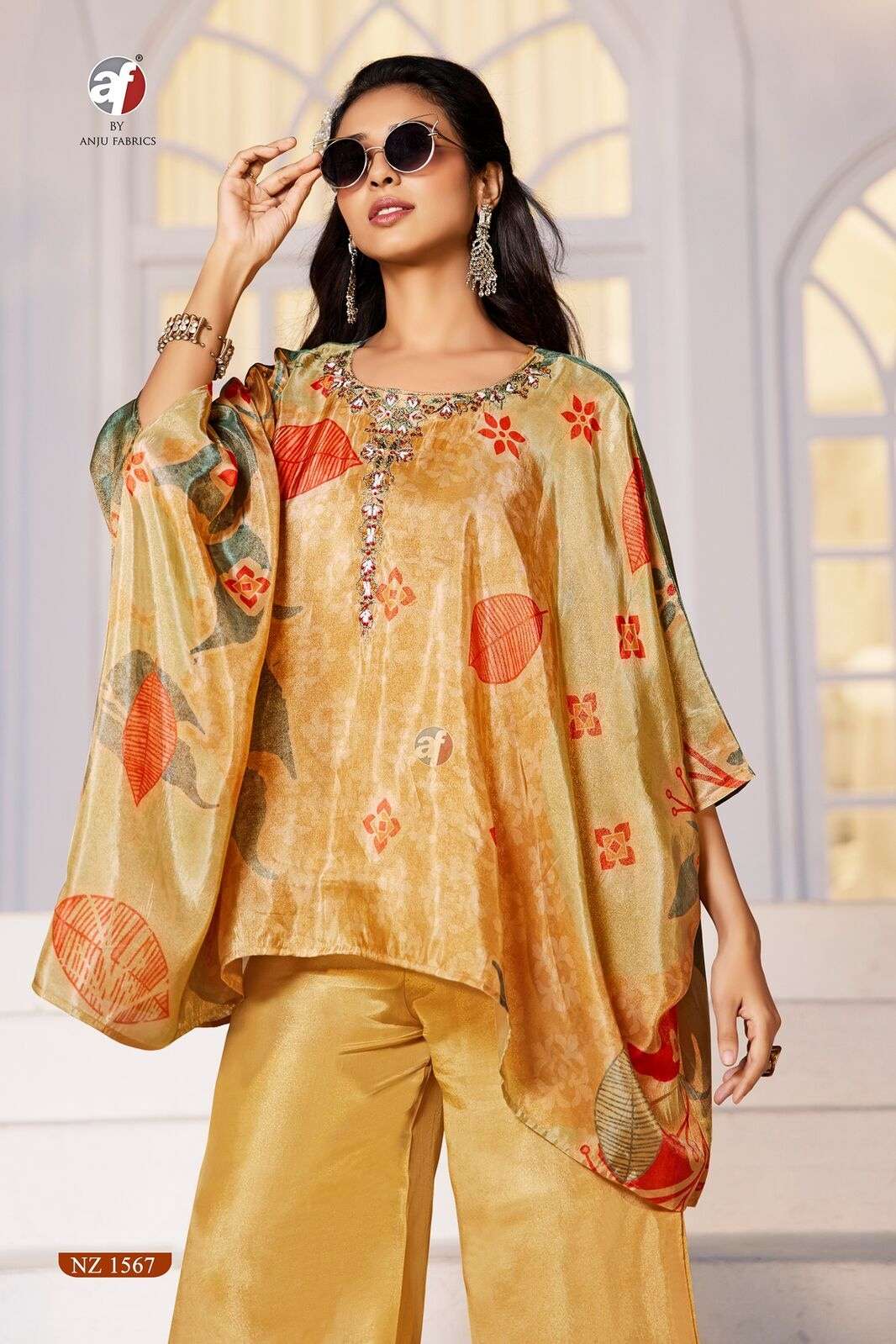 D.NO:- NZ 1567 BY ANJU FABRICS IN PURE TISSUE SHIMMER WITH PURE HANDWORK