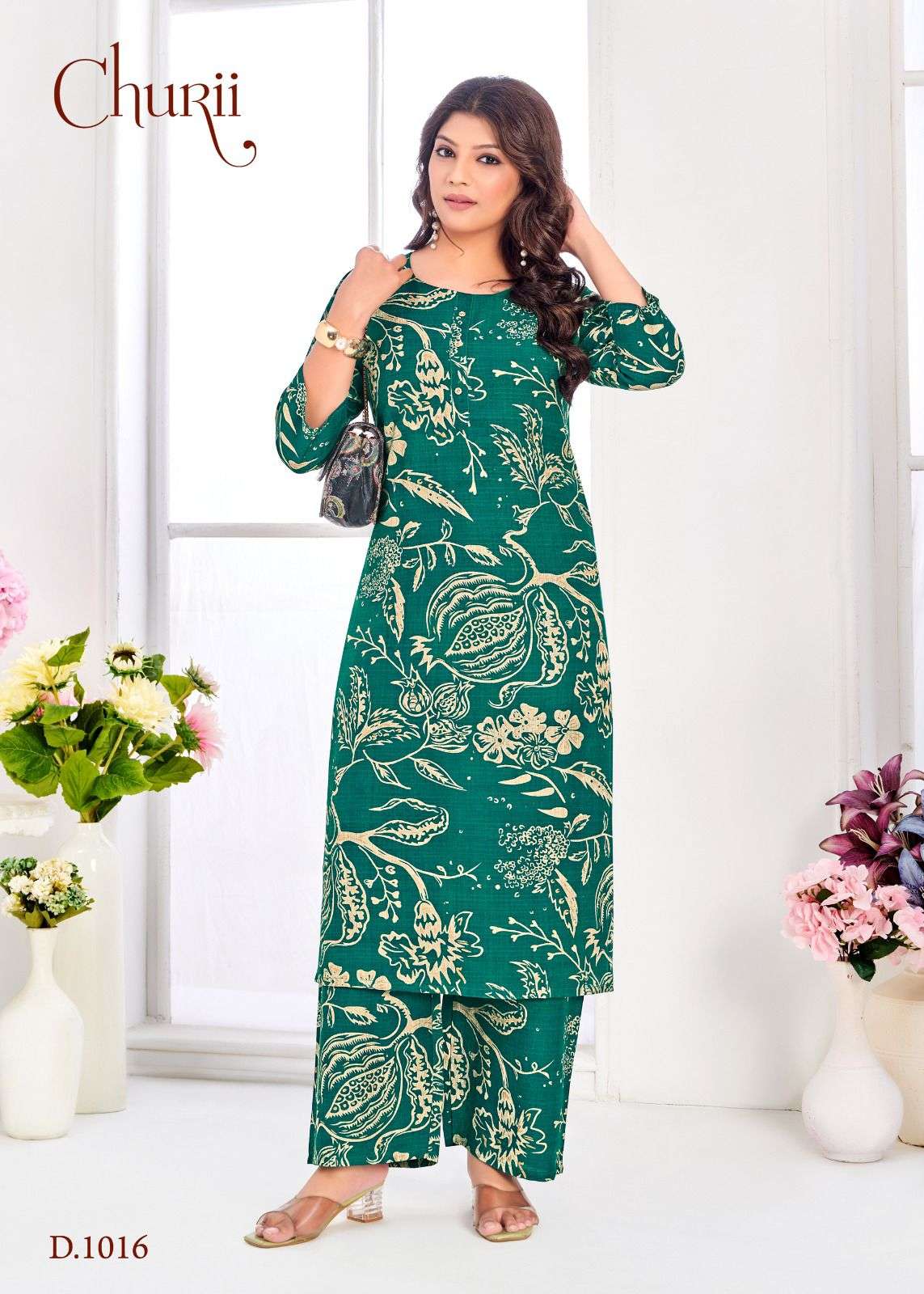 DAISY BY CHURII IN SOFT VATICAN WITH HANDWORK AND PANT WITH POCKETS