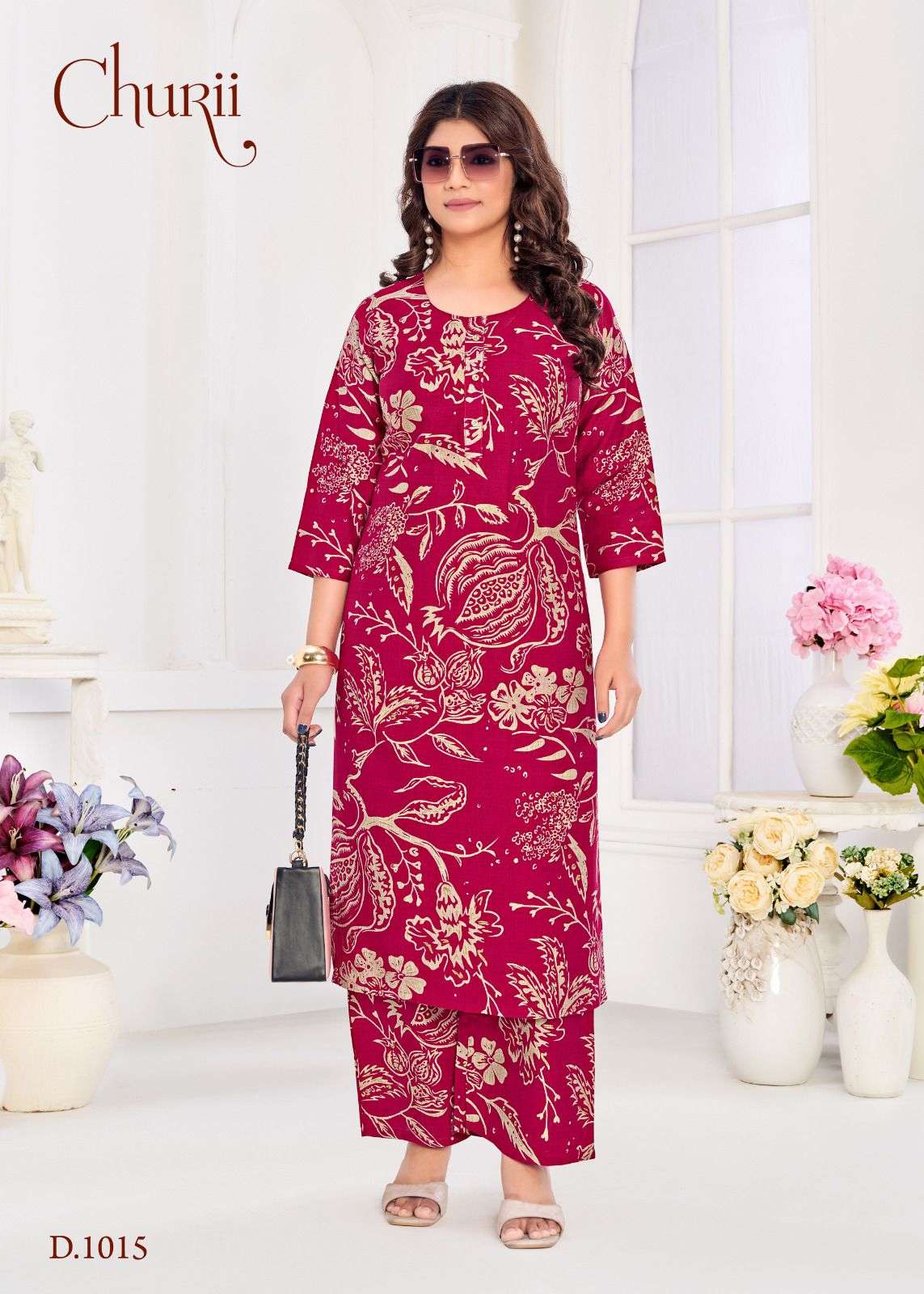 DAISY BY CHURII IN SOFT VATICAN WITH HANDWORK AND PANT WITH POCKETS