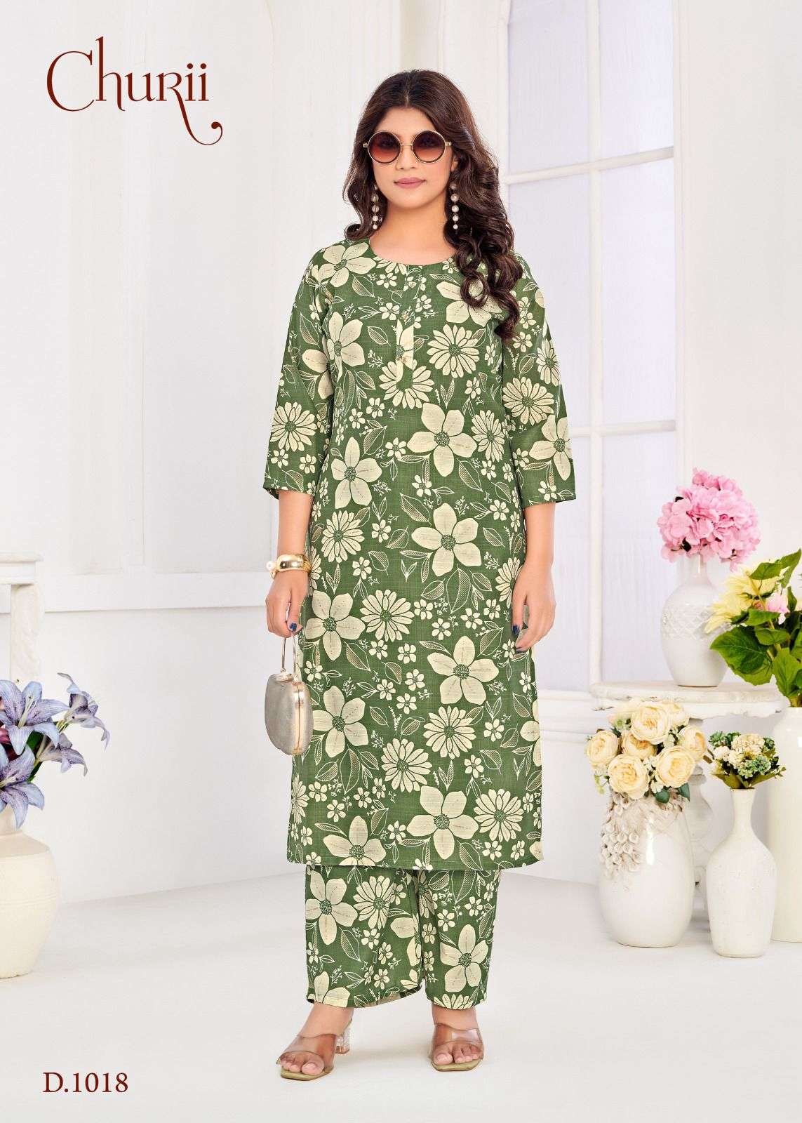 DAISY BY CHURII IN SOFT VATICAN WITH HANDWORK AND PANT WITH POCKETS