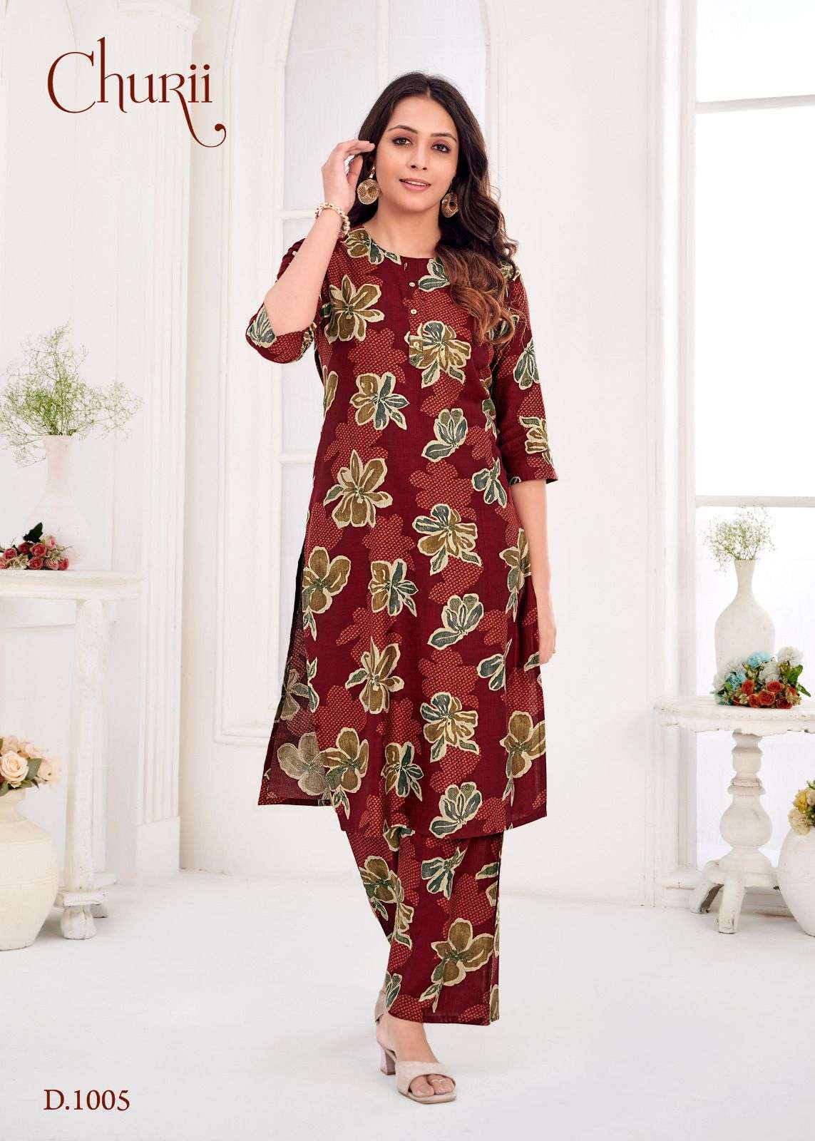 DAISY BY CHURII IN SOFT VATICAN WITH HANDWORK AND PANT WITH POCKETS