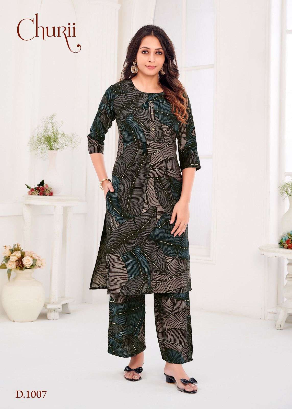 DAISY BY CHURII IN SOFT VATICAN WITH HANDWORK AND PANT WITH POCKETS