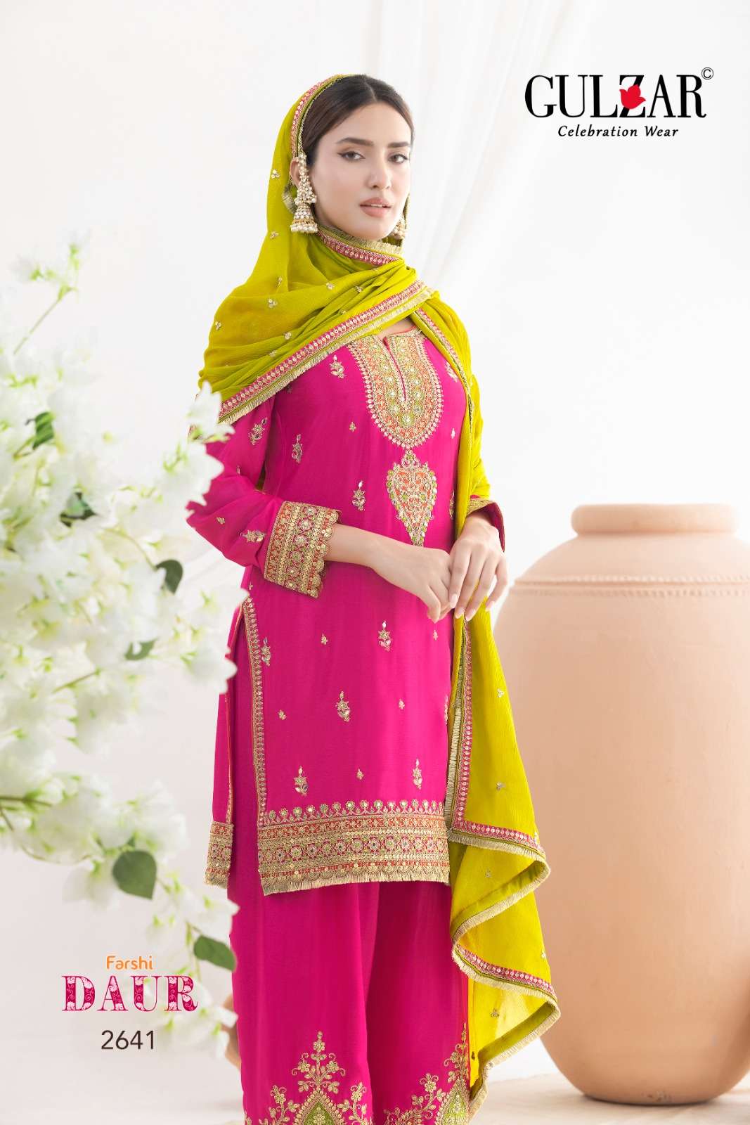 DAUR BY GULZAR IN PREMIUM CHINON FABRICS WITH BEAUTIFULL EMBROIDERY WORK 
