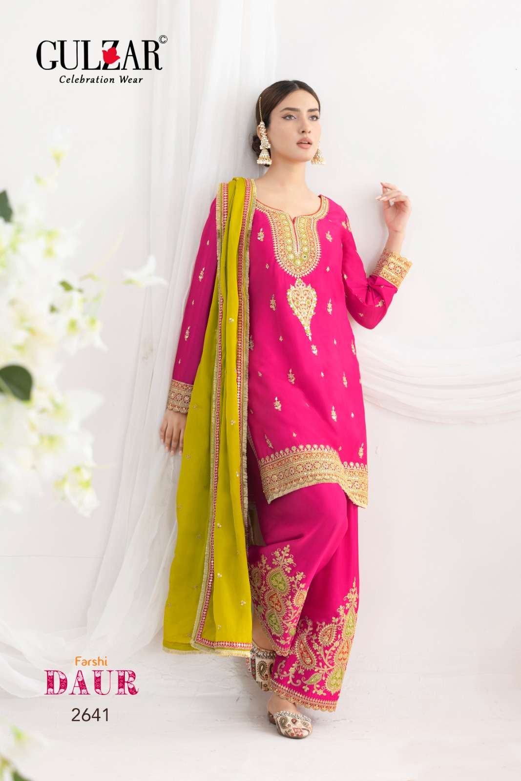 DAUR BY GULZAR IN PREMIUM CHINON FABRICS WITH BEAUTIFULL EMBROIDERY WORK 