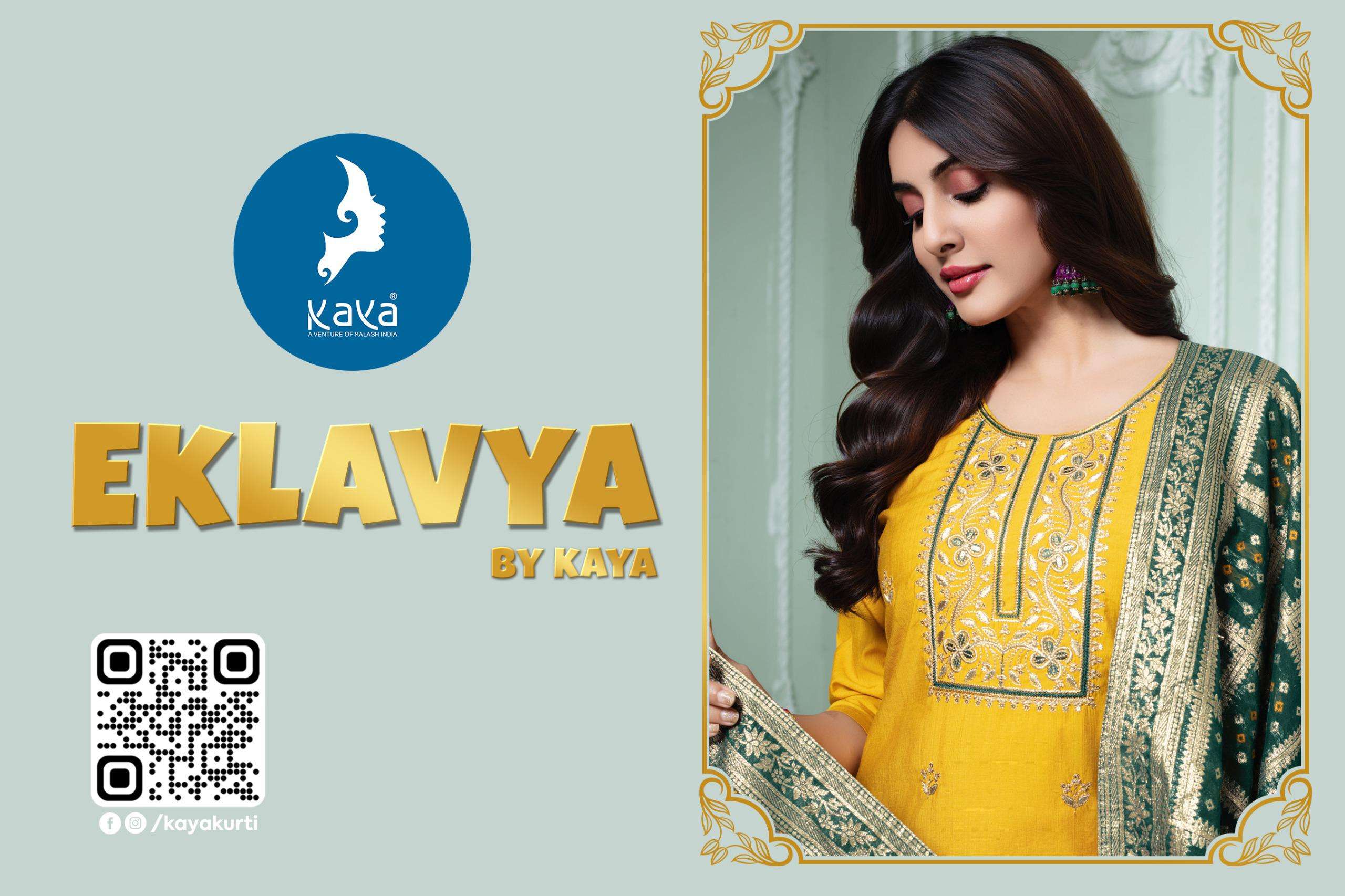 EKLAVYA BY KAYA KURTI IN VERTICAN SILK 3 PIECE STRAIGHT CUT CONCEPT 