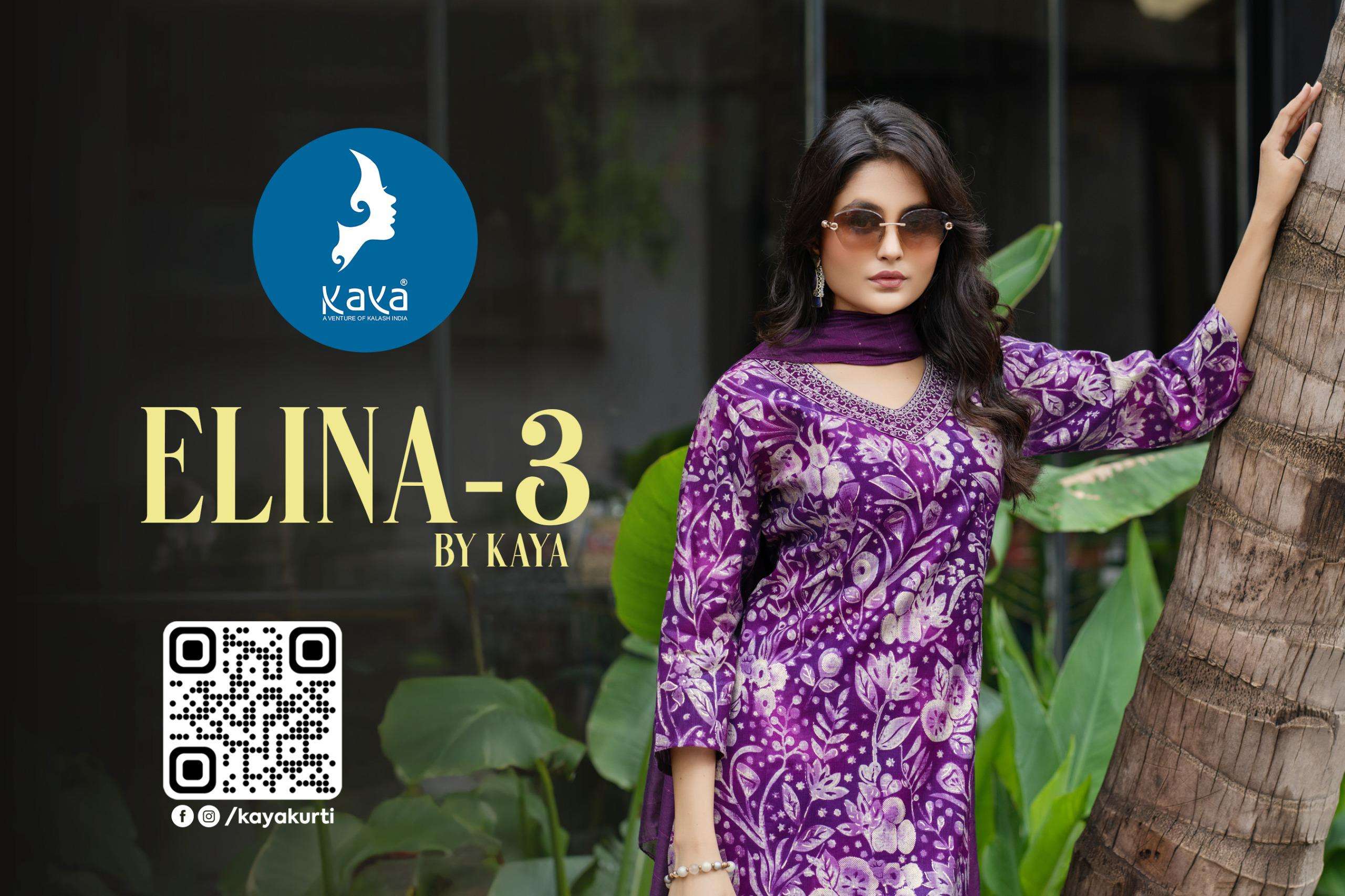 ELINA-3 BY KAYA KURTI IN VETICAN PRINT WITH FOIL PRINT STRAIGHT CUT CONCEPT 