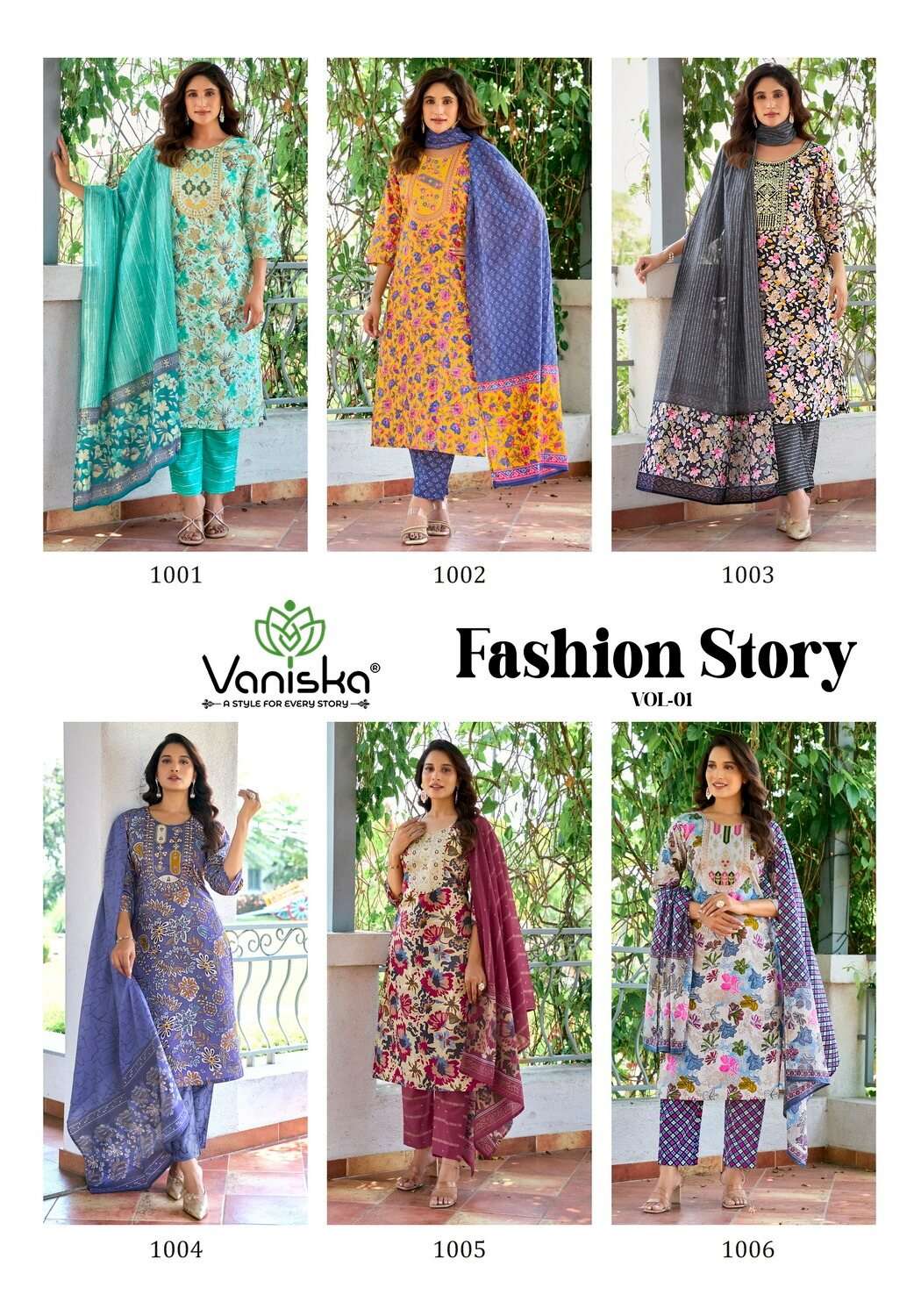 FASHION STORY VOL-1 BY VANISKA IN PURE VISCOSE PURE STRAIGHT KURTI WITH FANCY EMBROIDERY WORK 