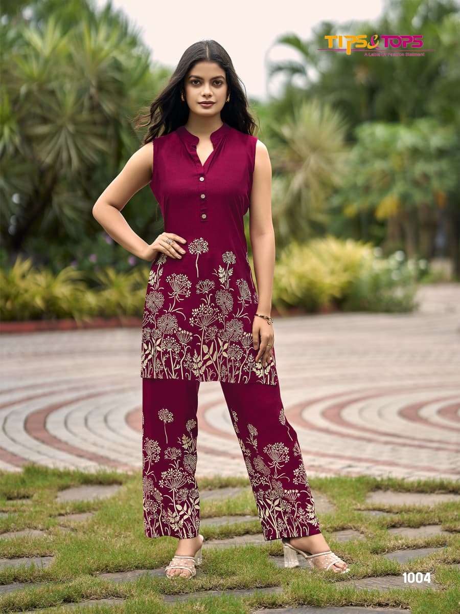 FESTIVE BEAUTY BY TIPS & TOPS IN RAYON PRINT FESTIVE COLLECTION WITH CO-ORD SET 