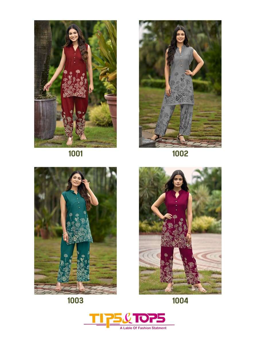 FESTIVE BEAUTY BY TIPS & TOPS IN RAYON PRINT FESTIVE COLLECTION WITH CO-ORD SET 