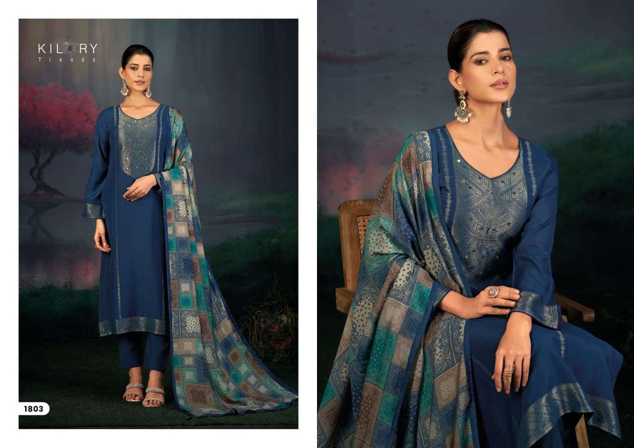 FESTIVE SHOW BY KILORY TRENDS IN PURE MUSLIN JACQUARD SILK WITH HANDWORK  