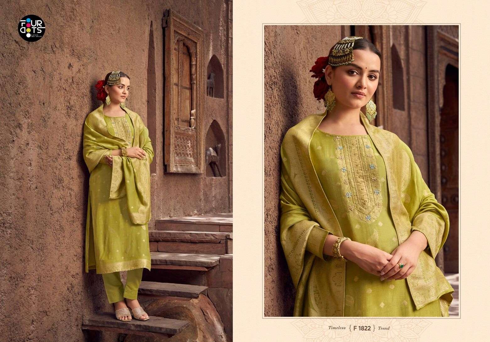 GAZALA VOL-2 BY FOURDOTS IN VISCOS MUSLIN JACQUARDS WITH HEAVY HAND WORK 