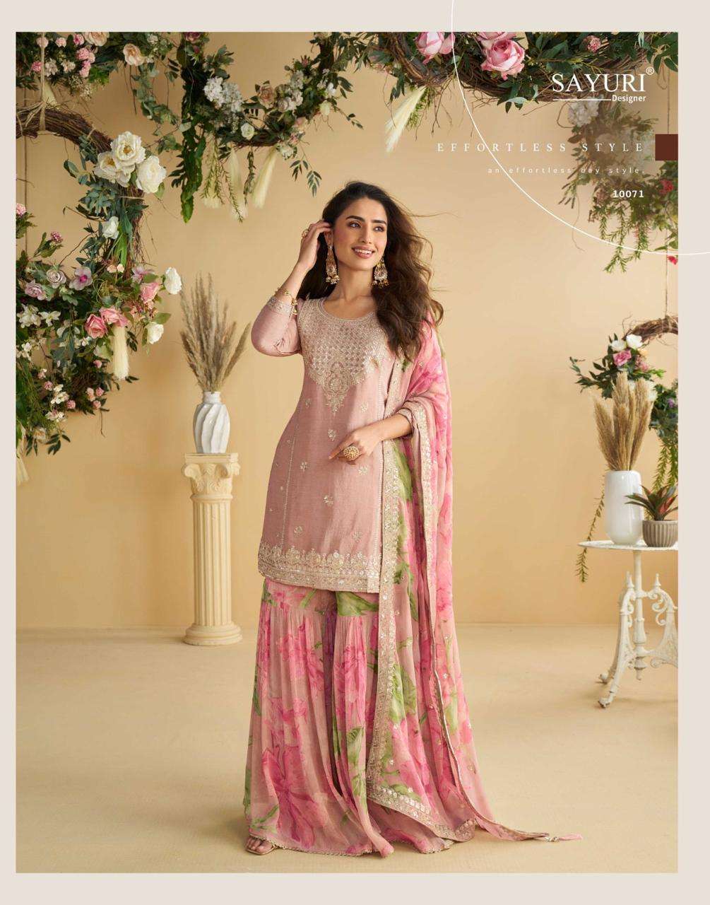 GULABO BY SAYURI DESIGNER IN REAL PREMIUM CHINON SILK WITH EMBROIDERED WORK 