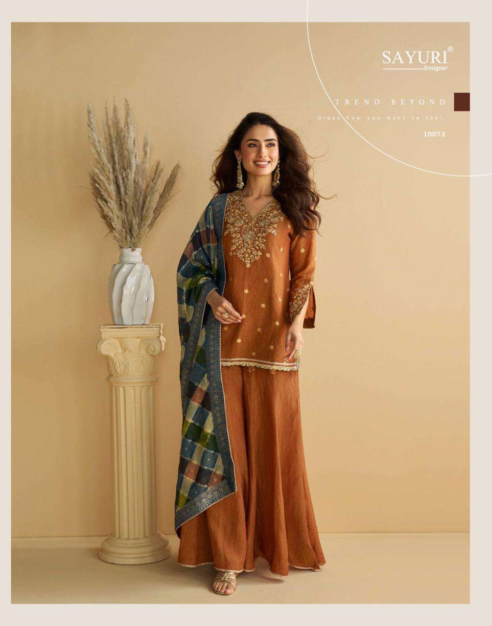 GULABO BY SAYURI DESIGNER IN REAL PREMIUM CHINON SILK WITH EMBROIDERED WORK 