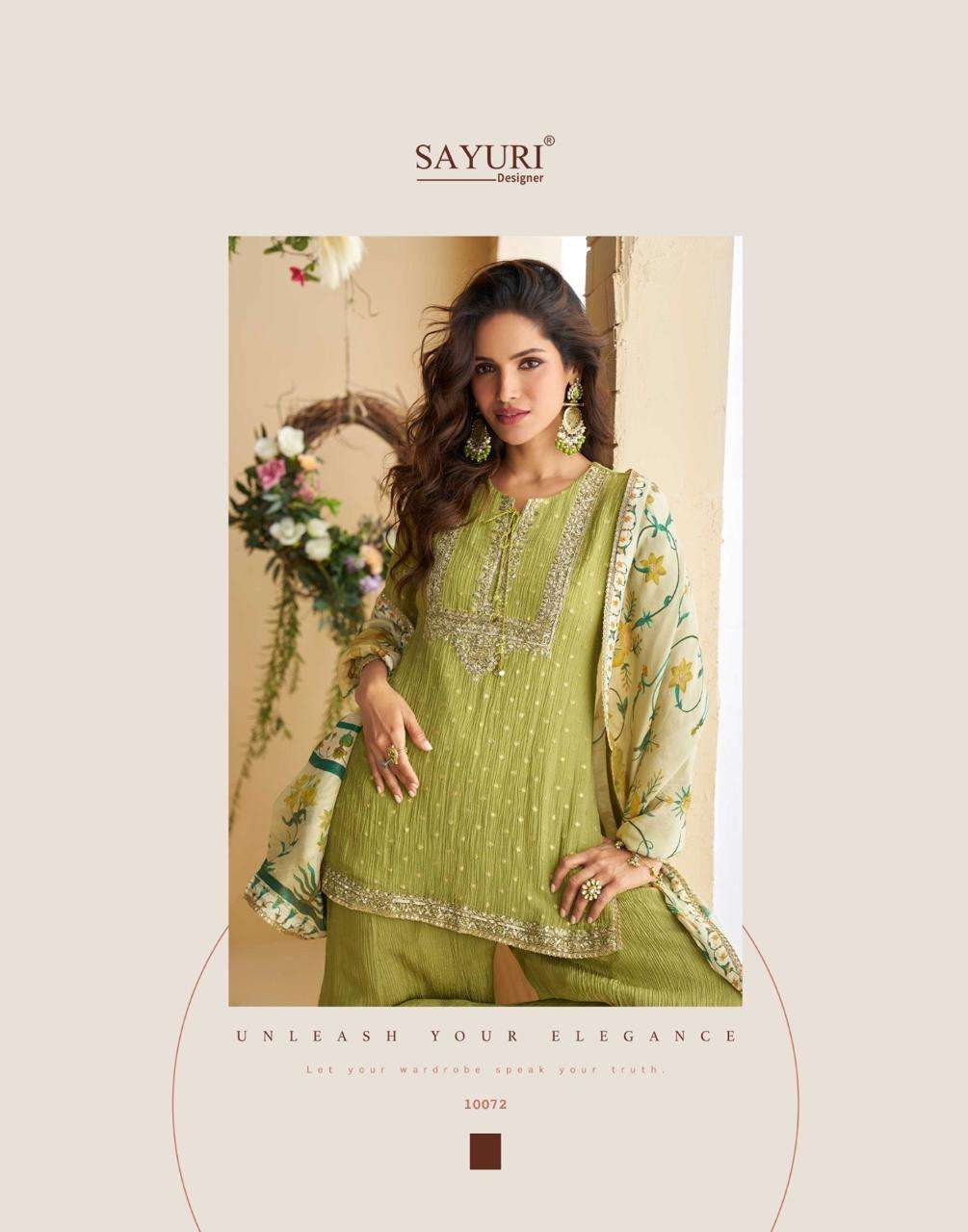 GULABO BY SAYURI DESIGNER IN REAL PREMIUM CHINON SILK WITH EMBROIDERED WORK 