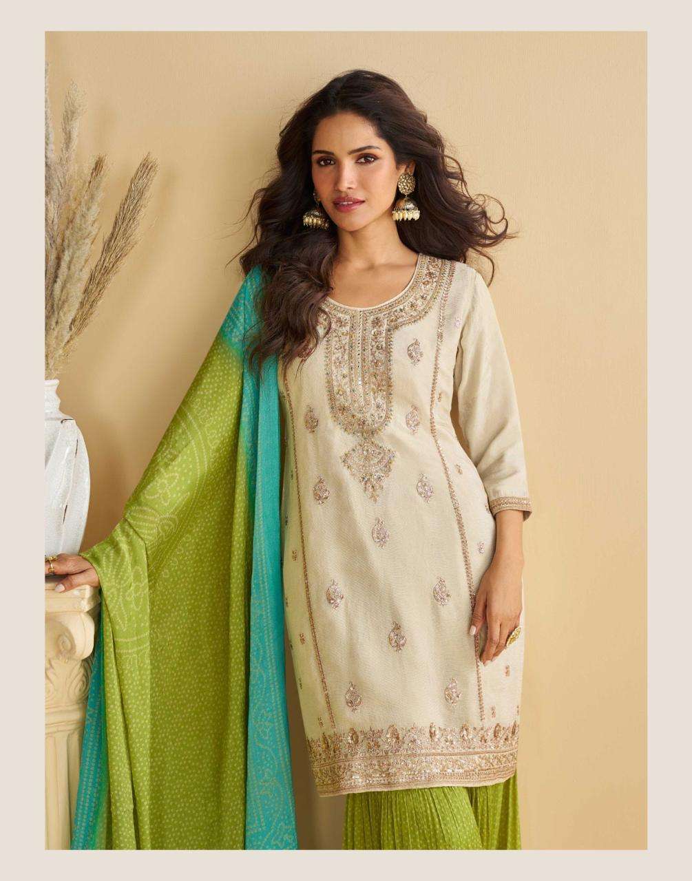 GULABO BY SAYURI DESIGNER IN REAL PREMIUM CHINON SILK WITH EMBROIDERED WORK 