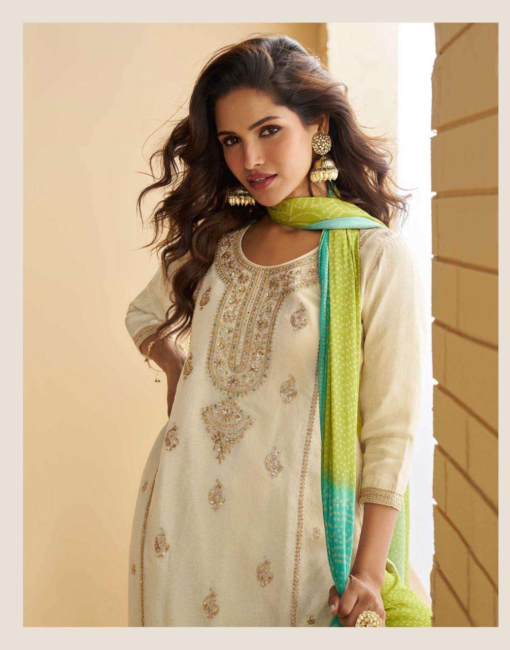 GULABO BY SAYURI DESIGNER IN REAL PREMIUM CHINON SILK WITH EMBROIDERED WORK 