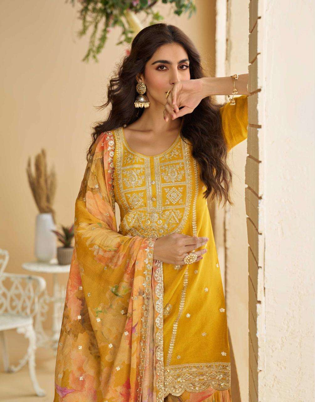 GULABO BY SAYURI DESIGNER IN REAL PREMIUM CHINON SILK WITH EMBROIDERED WORK 