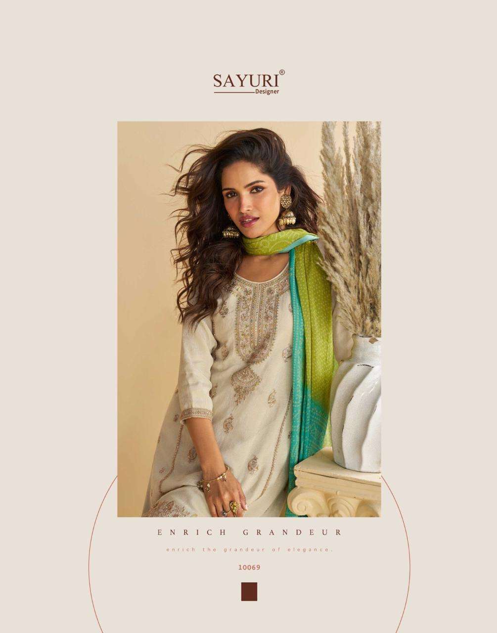GULABO BY SAYURI DESIGNER IN REAL PREMIUM CHINON SILK WITH EMBROIDERED WORK 