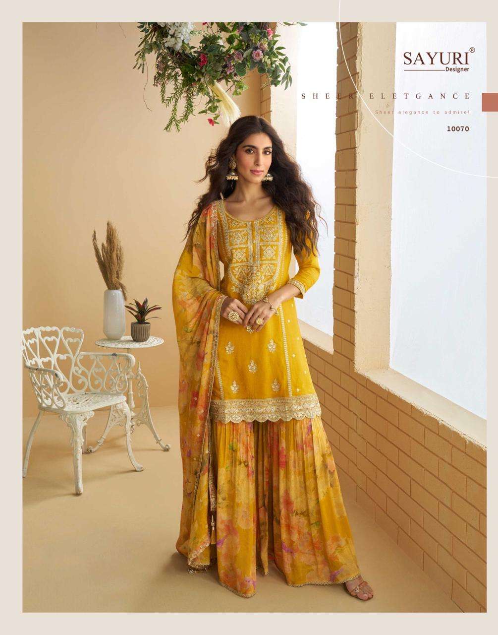 GULABO BY SAYURI DESIGNER IN REAL PREMIUM CHINON SILK WITH EMBROIDERED WORK 