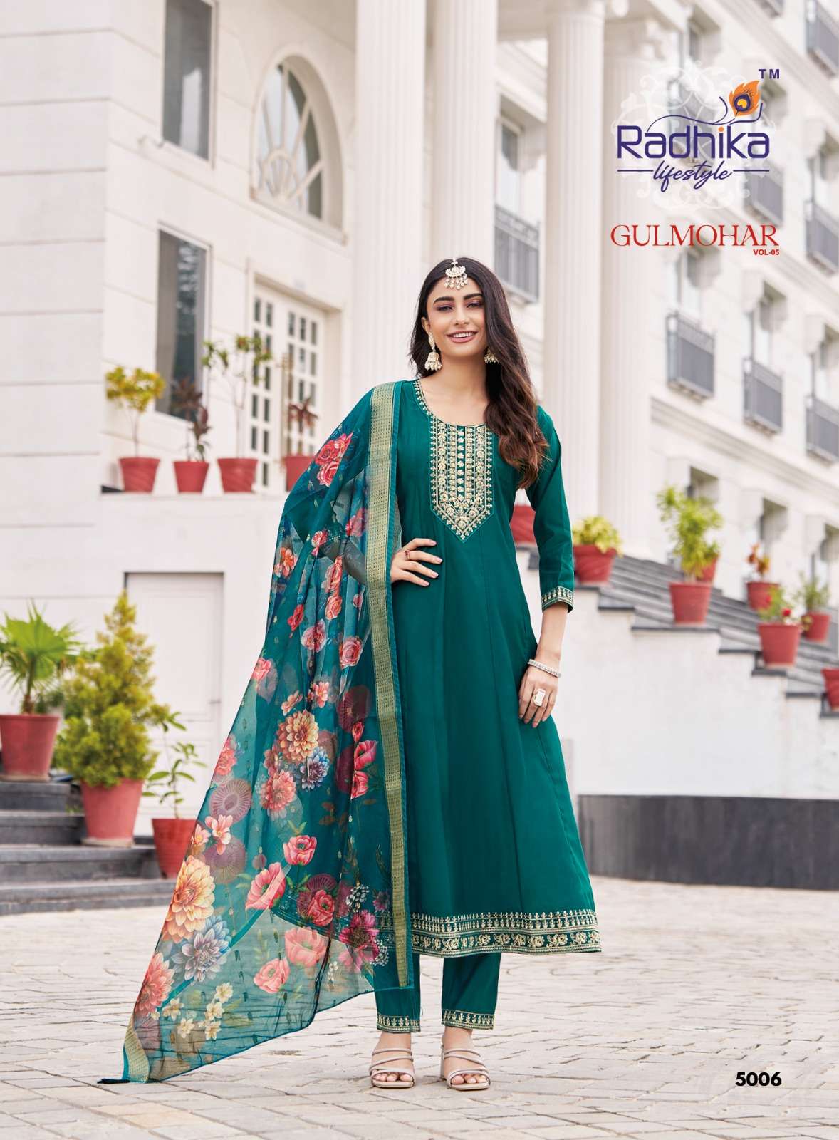 GULMOHAR VOL-5 BY RADHIKA LIFESTYLE IN HEAVY ROMAN SILK WITH EMBROIDERY WORK 