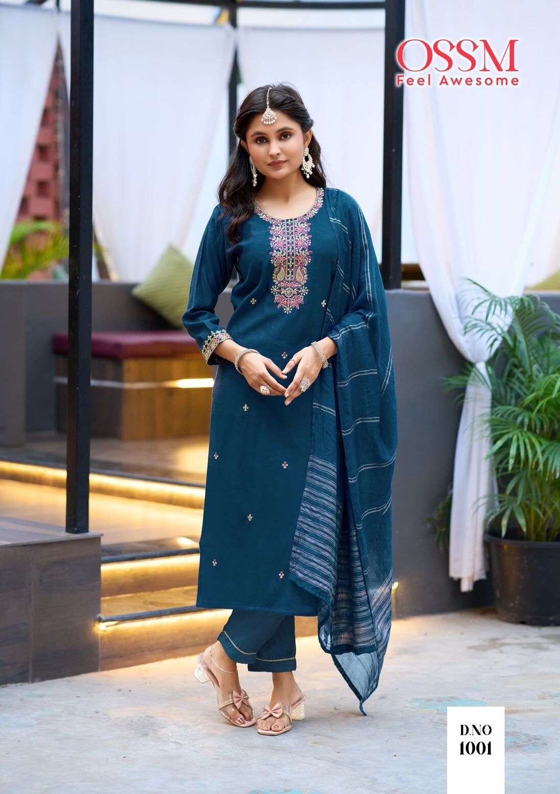 GUNGUN BY OSSM IN VISCOS VATICAN SILK WITH HEAVY EMBROIDERY WORK 