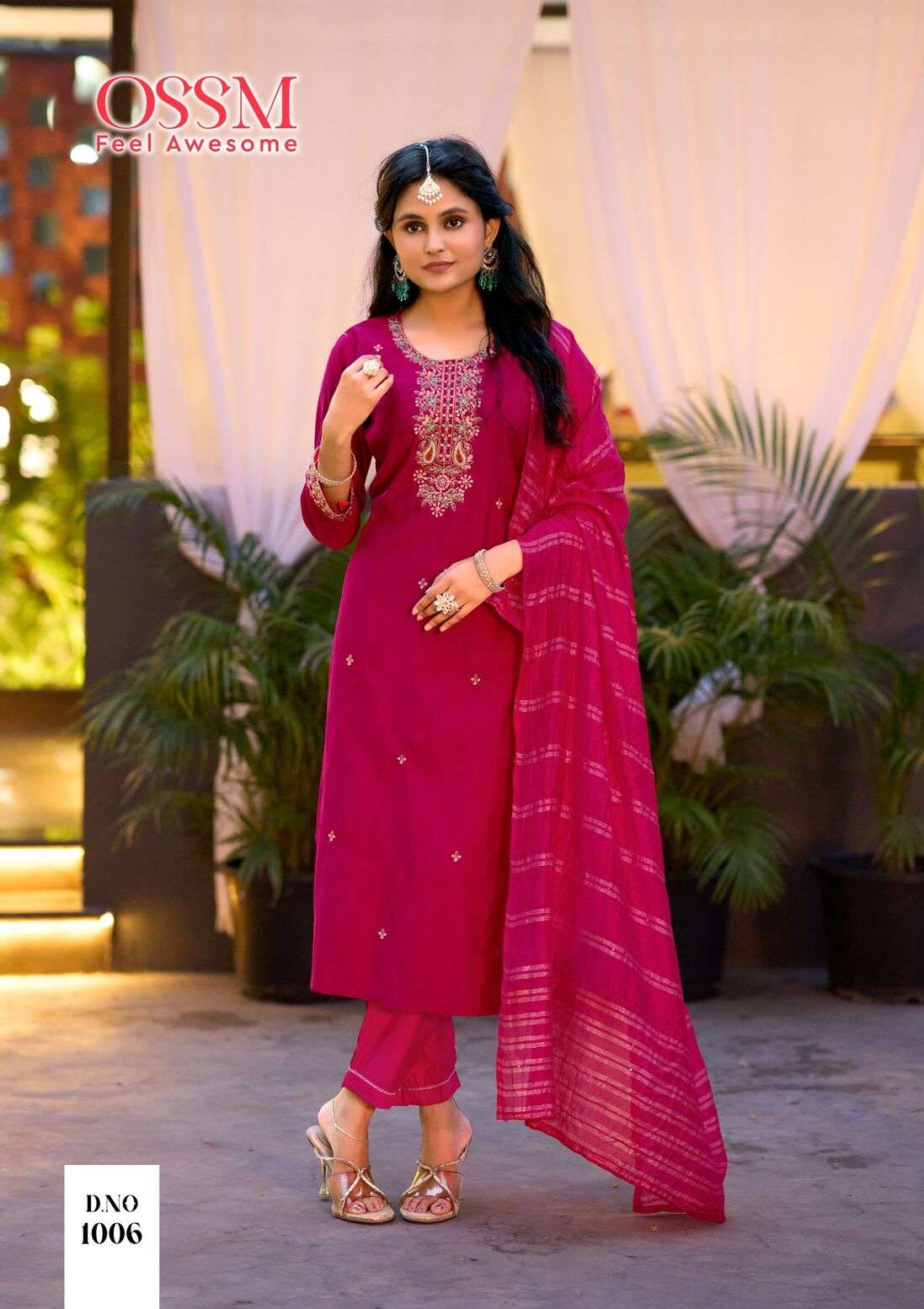 GUNGUN BY OSSM IN VISCOS VATICAN SILK WITH HEAVY EMBROIDERY WORK 