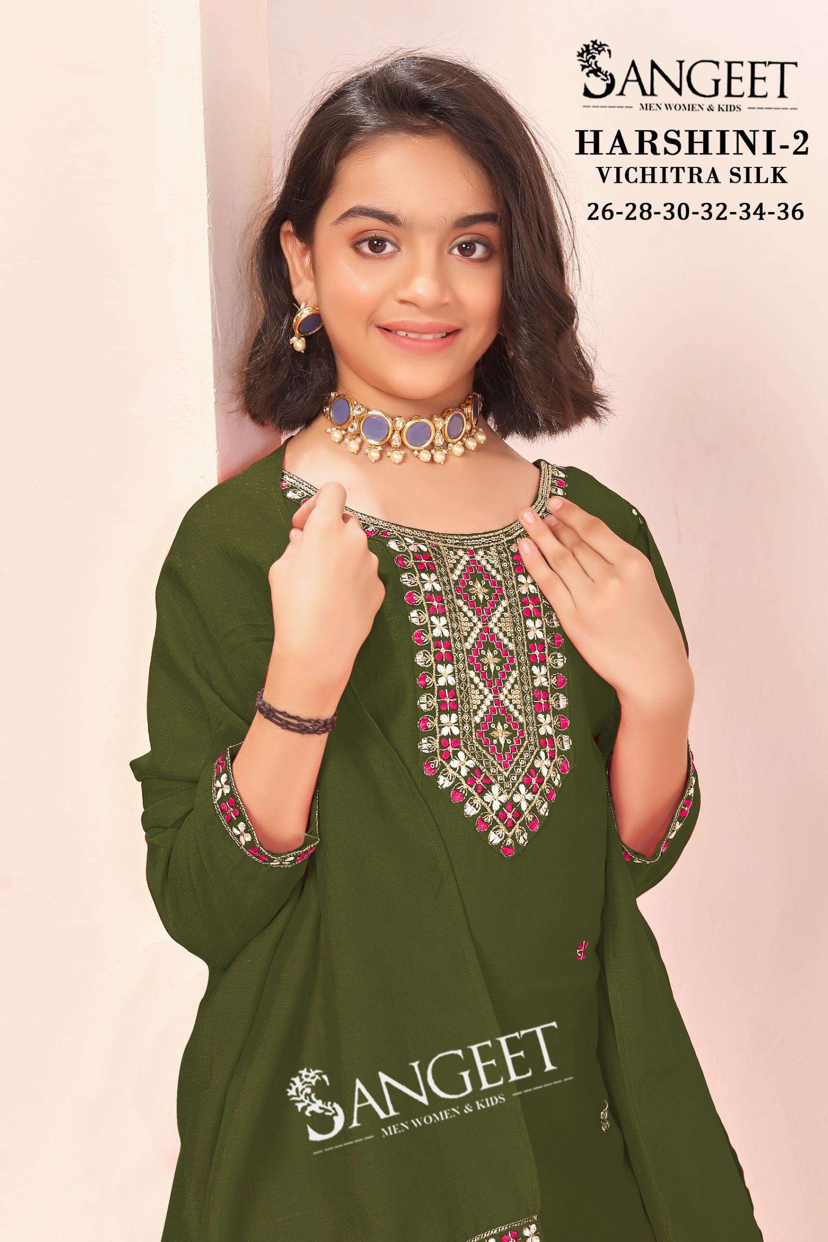 HARSHINI-2 BY SANGEET IN VICHITRA BLOOMING SILK WITH HEAVY EMBROIDERY NECK AND LACE 