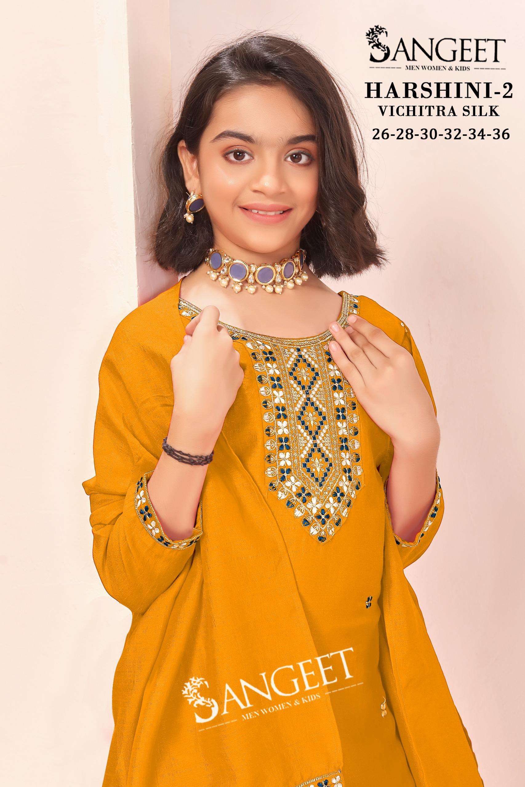 HARSHINI-2 BY SANGEET IN VICHITRA BLOOMING SILK WITH HEAVY EMBROIDERY NECK AND LACE 