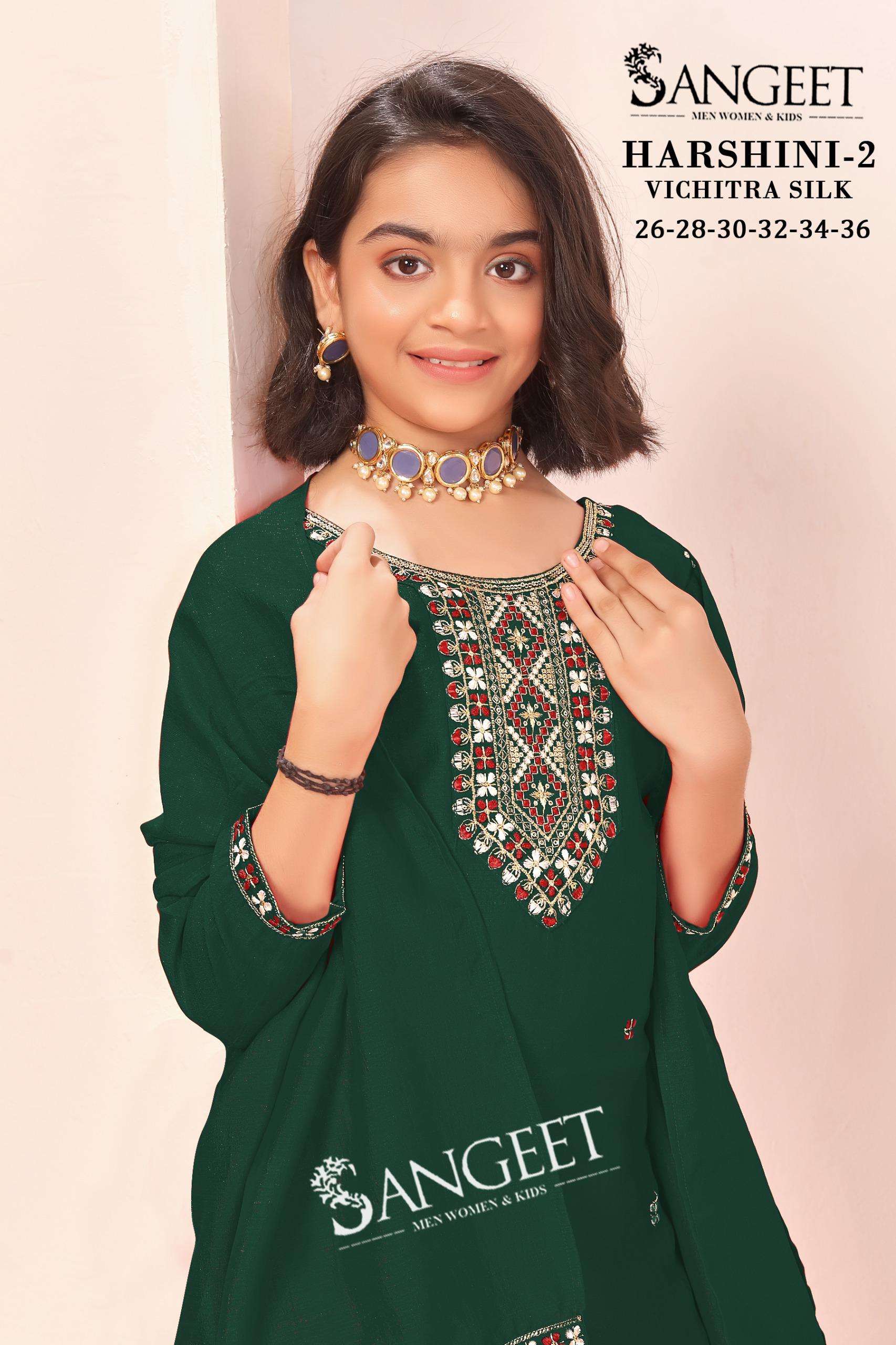 HARSHINI-2 BY SANGEET IN VICHITRA BLOOMING SILK WITH HEAVY EMBROIDERY NECK AND LACE 