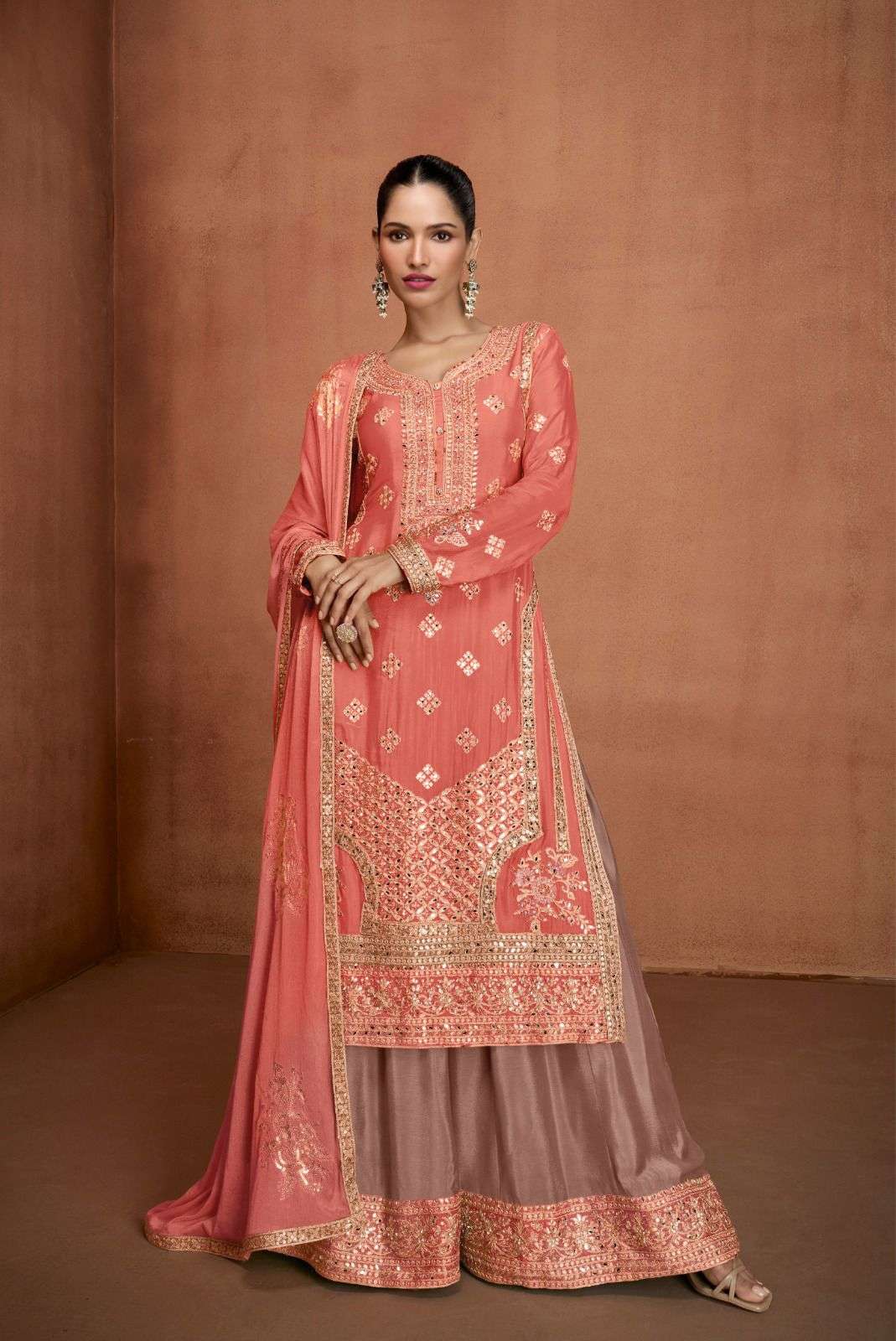 HIMANI BY GULKAYRA DESIGNER IN REAL CHINON SILK WITH EMBROIDERY WORK 