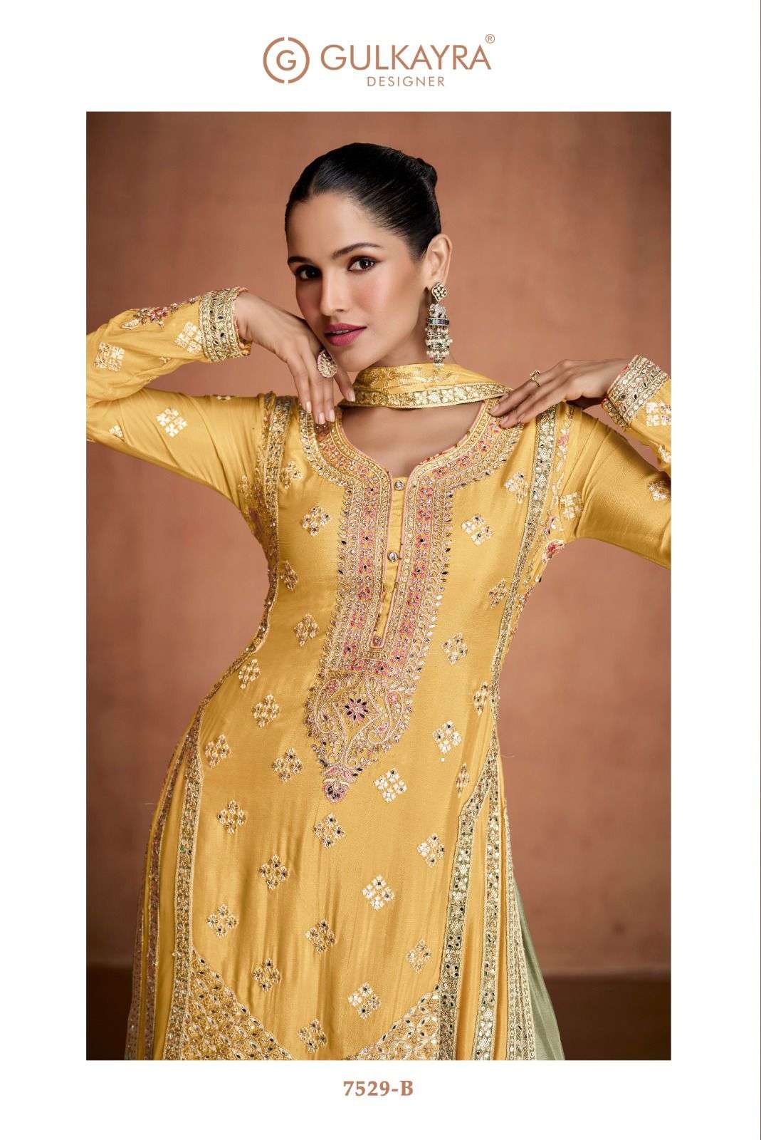 HIMANI BY GULKAYRA DESIGNER IN REAL CHINON SILK WITH EMBROIDERY WORK 