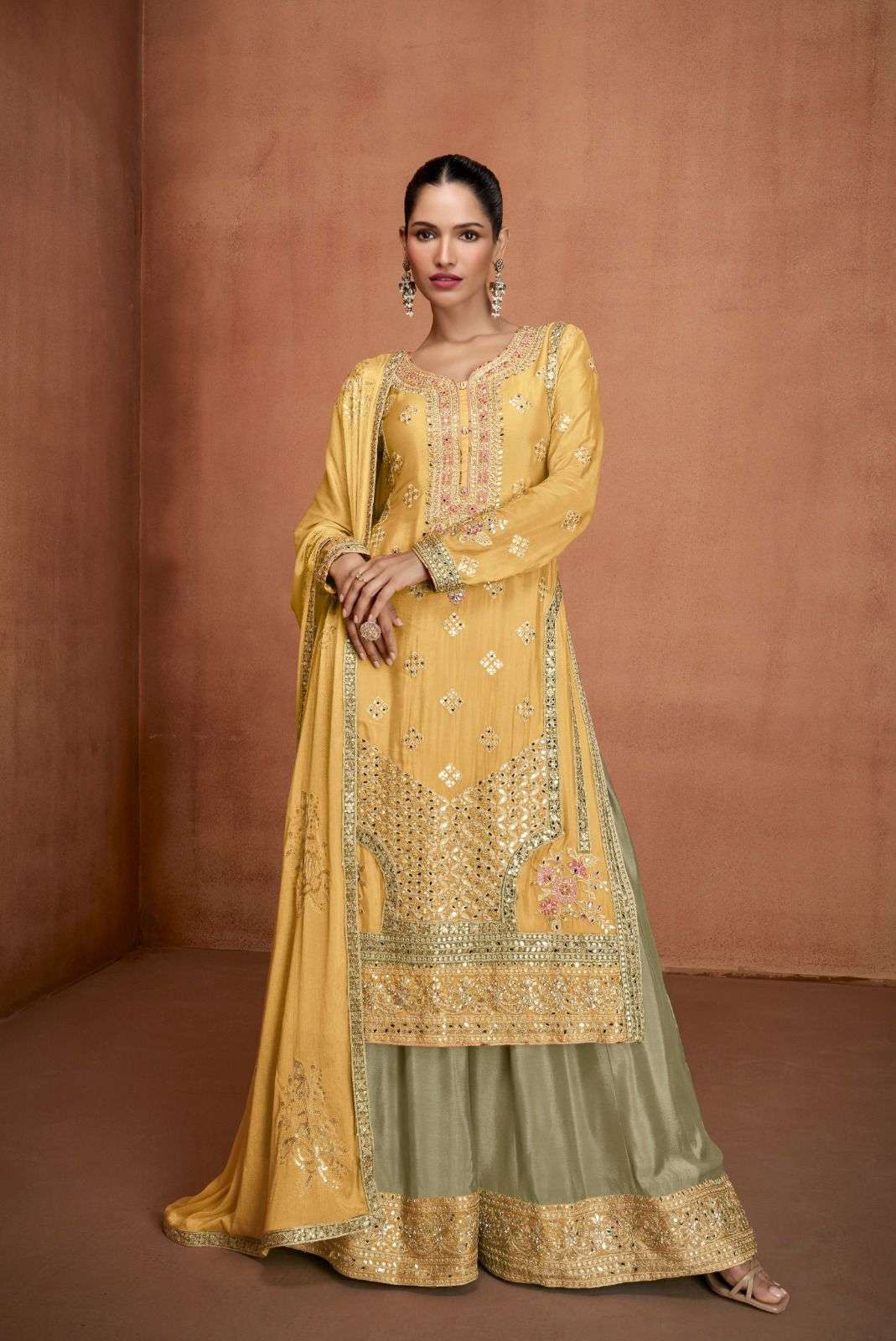 HIMANI BY GULKAYRA DESIGNER IN REAL CHINON SILK WITH EMBROIDERY WORK 