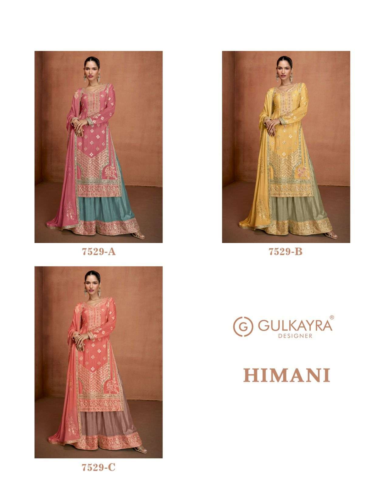 HIMANI BY GULKAYRA DESIGNER IN REAL CHINON SILK WITH EMBROIDERY WORK 