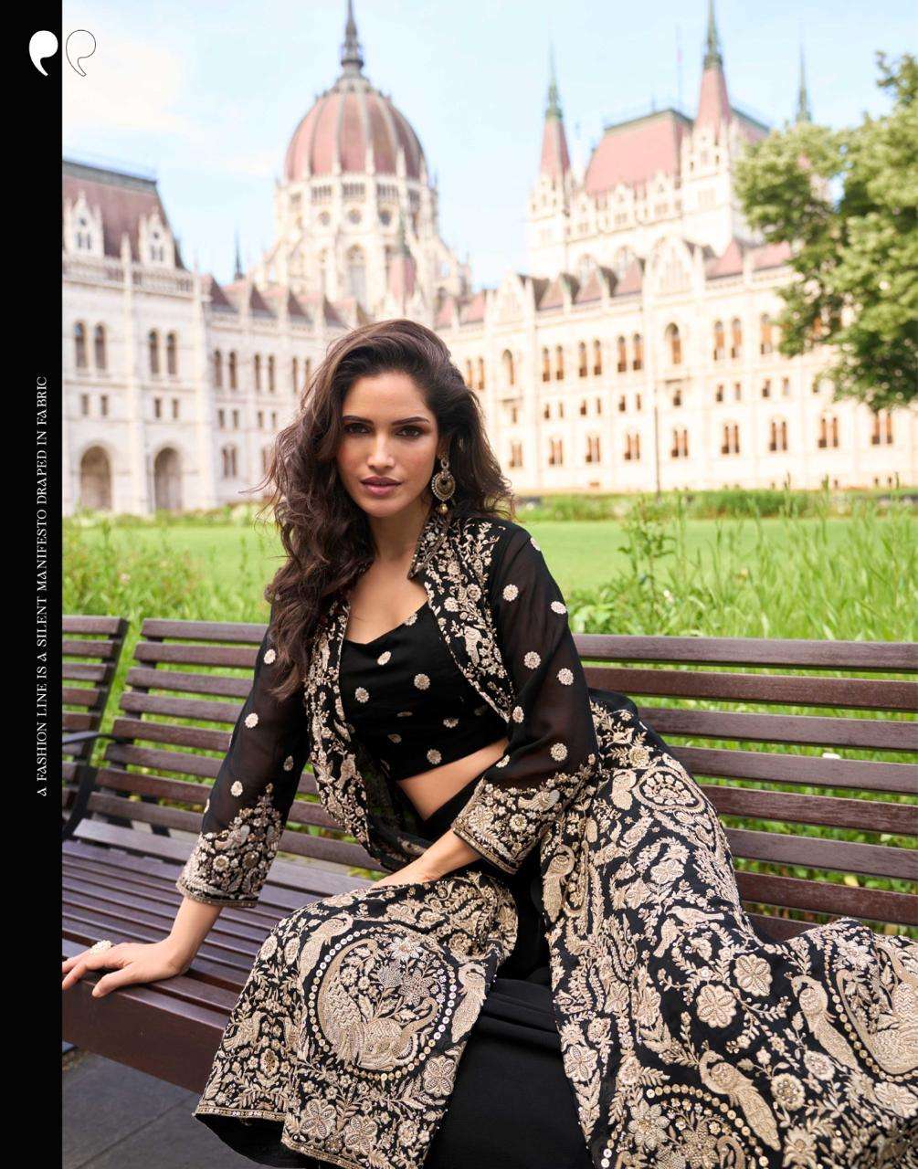 ISHA BY SAYURI DESIGNER IN REAL PREMIUM GEROGETTE WITH EMBROIDERED BLOUSE AND PLAZZO 