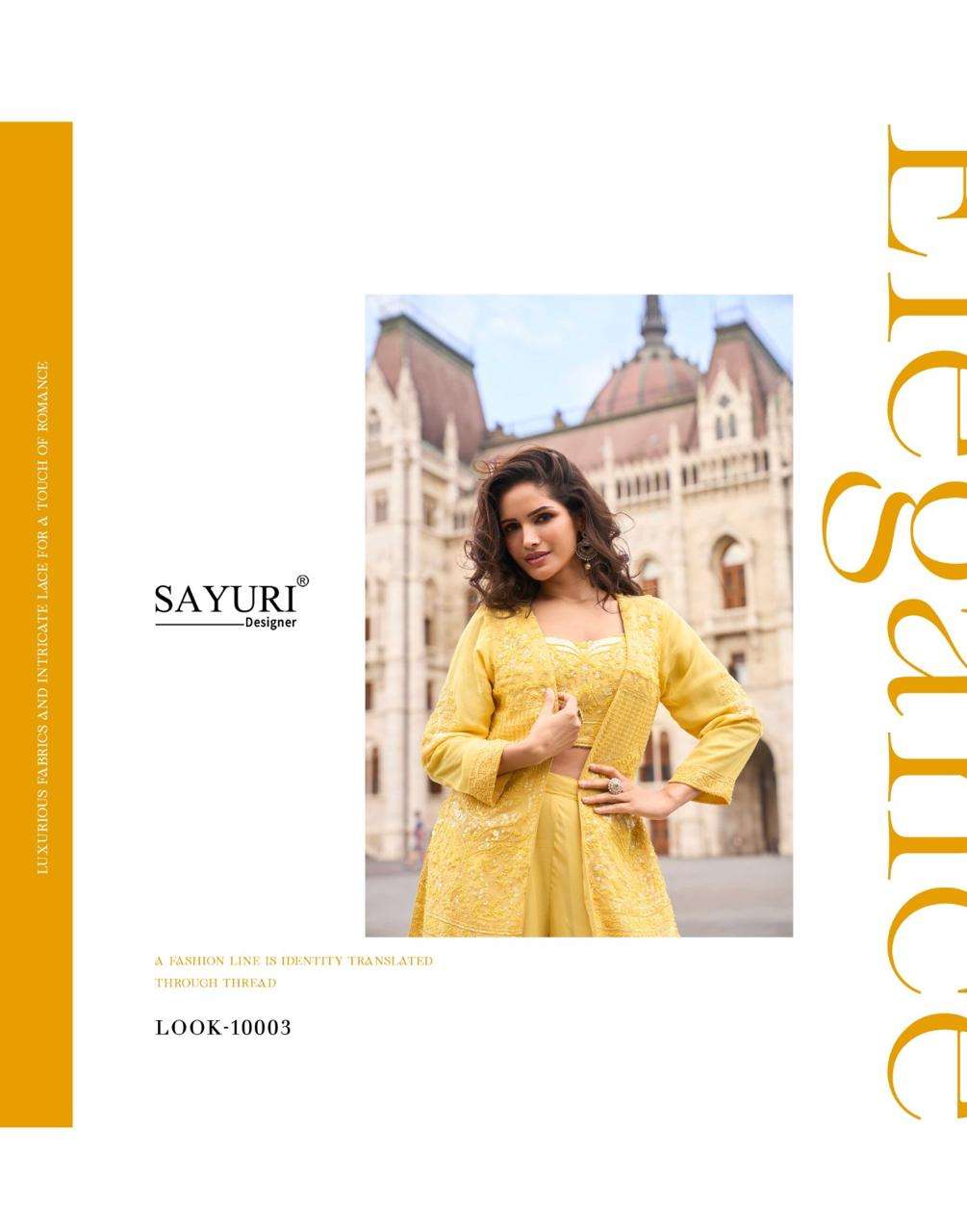 ISHA BY SAYURI DESIGNER IN REAL PREMIUM GEROGETTE WITH EMBROIDERED BLOUSE AND PLAZZO 