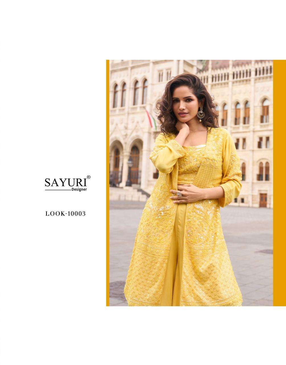 ISHA BY SAYURI DESIGNER IN REAL PREMIUM GEROGETTE WITH EMBROIDERED BLOUSE AND PLAZZO 