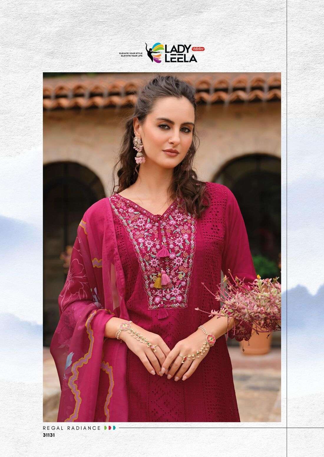 IZHAAR BY LADY LEELA IN PURE MUSLIN FABRIC LUXURY FESTIVE COLLECTION WITH EMBROIDERY 