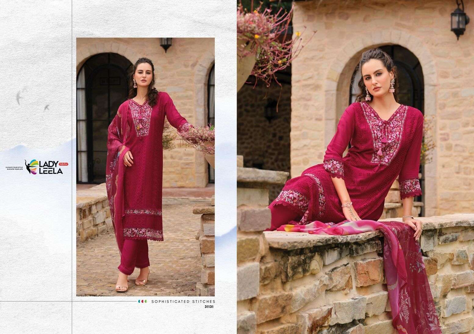 IZHAAR BY LADY LEELA IN PURE MUSLIN FABRIC LUXURY FESTIVE COLLECTION WITH EMBROIDERY 