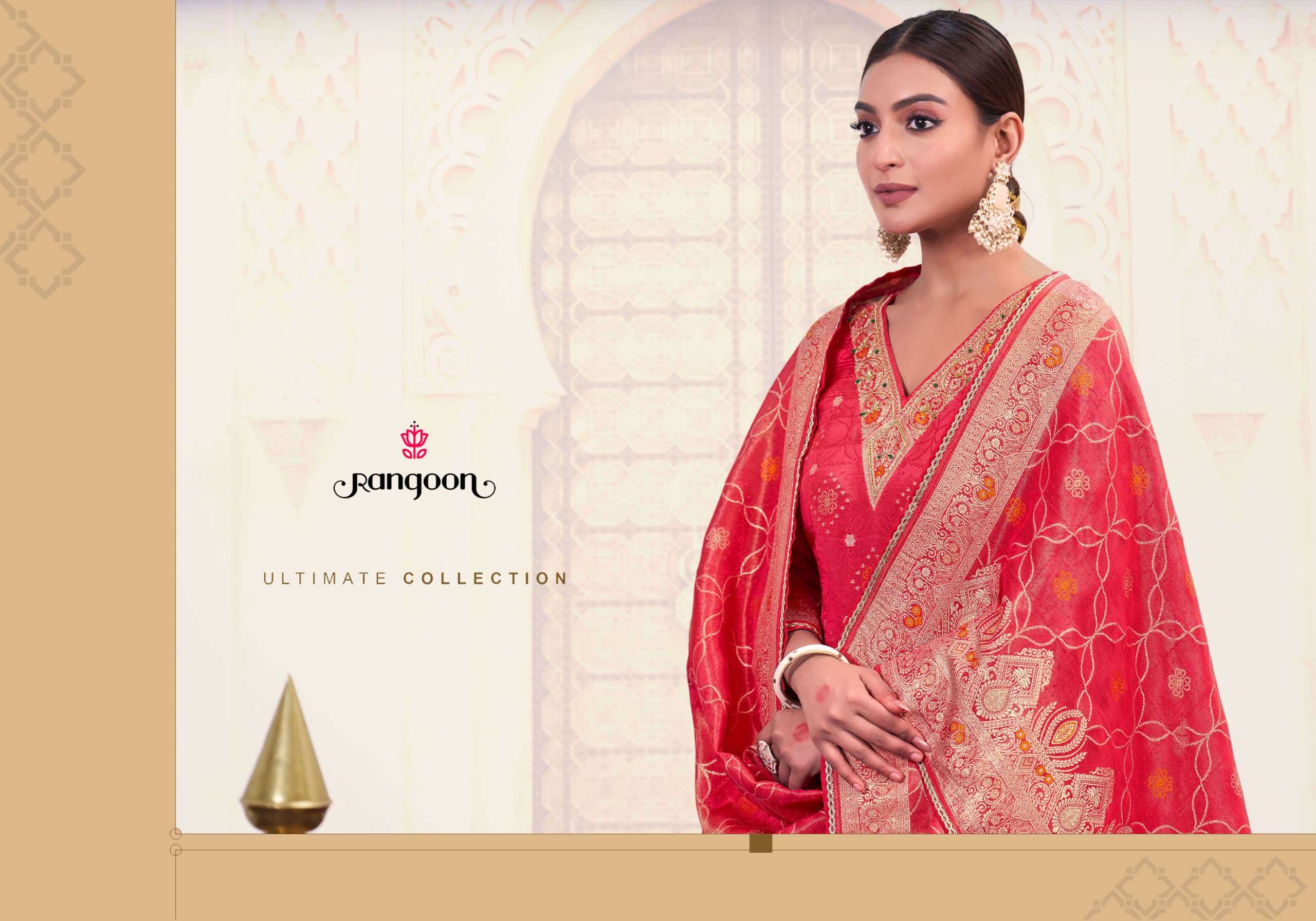 KALAPI BY RANGOON IN PURE SIMMER JACQUARD WITH KHATLI HANDWORK AND FULL COTTON INNER 