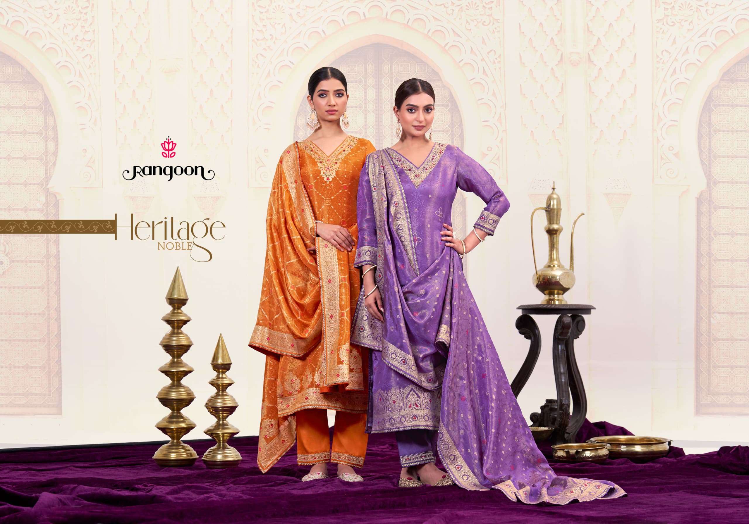 KALAPI BY RANGOON IN PURE SIMMER JACQUARD WITH KHATLI HANDWORK AND FULL COTTON INNER 