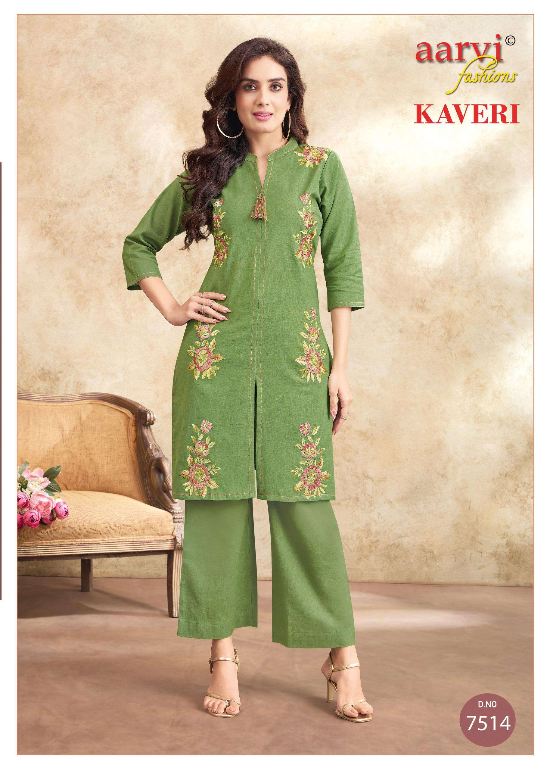 KAVERI VOL 2 BY AARVI FASHION IN FLEX COTTON FANCY CO-ORD SET WITH EMBROIDERY WORK 