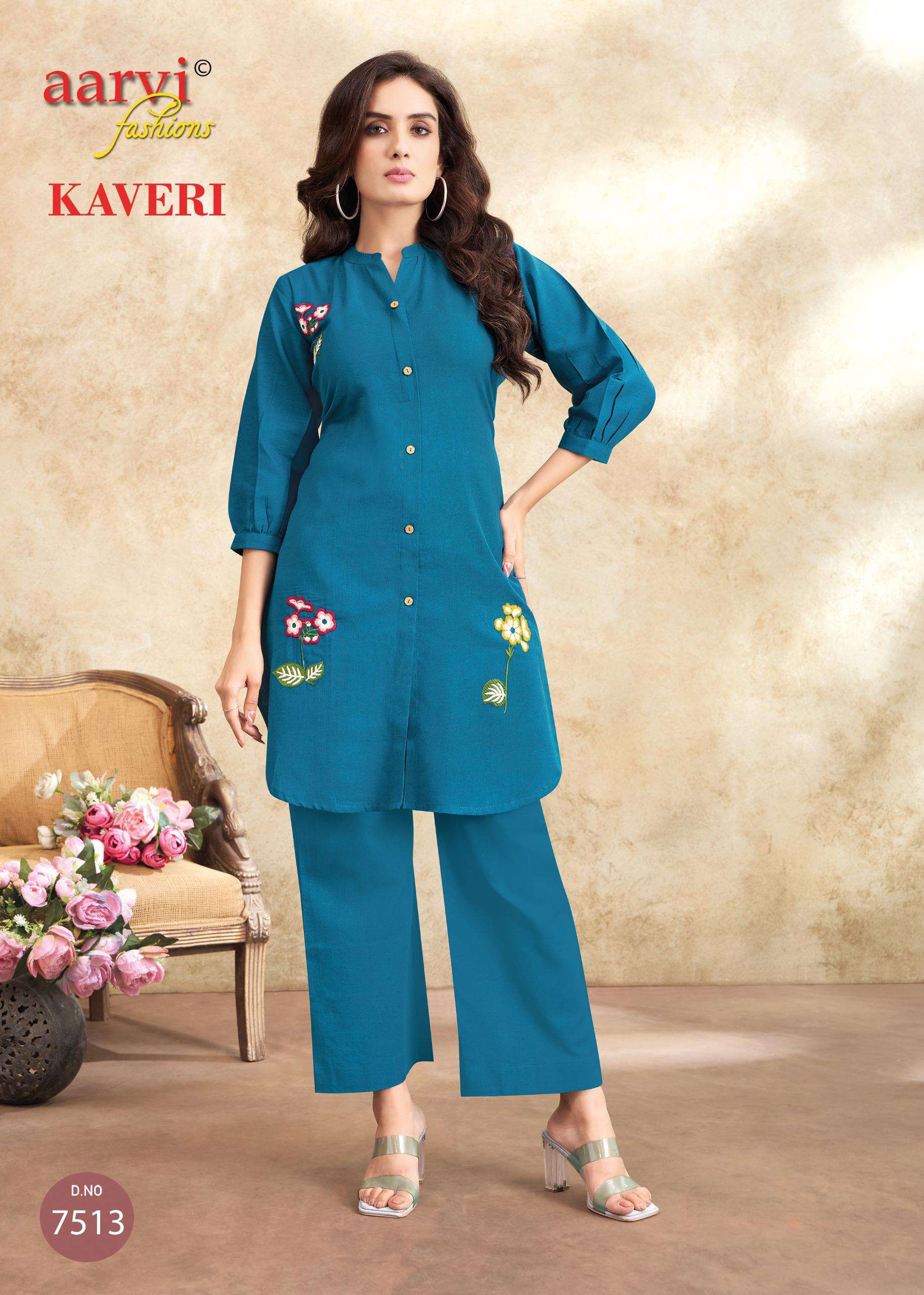 KAVERI VOL 2 BY AARVI FASHION IN FLEX COTTON FANCY CO-ORD SET WITH EMBROIDERY WORK 