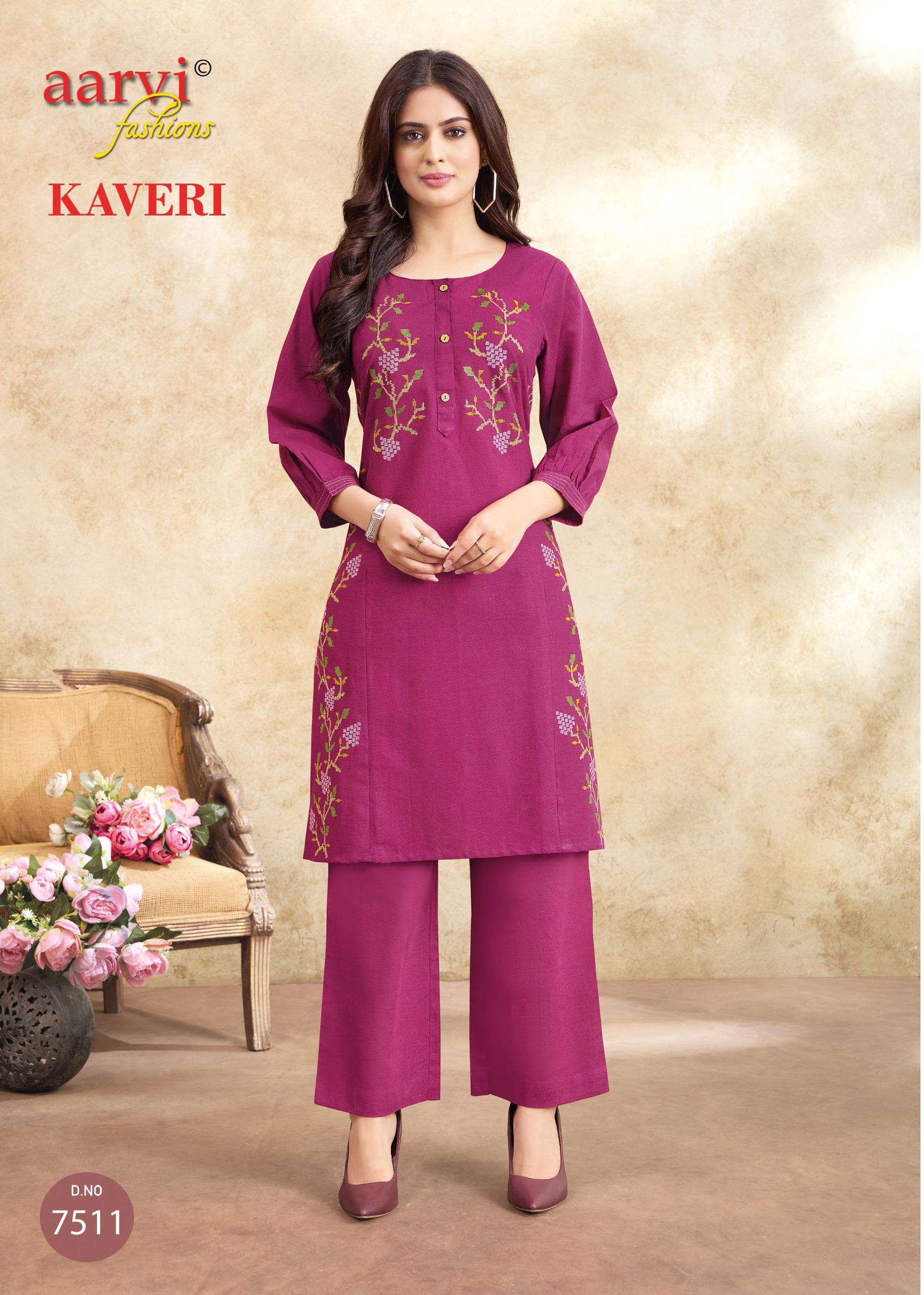 KAVERI VOL 2 BY AARVI FASHION IN FLEX COTTON FANCY CO-ORD SET WITH EMBROIDERY WORK 