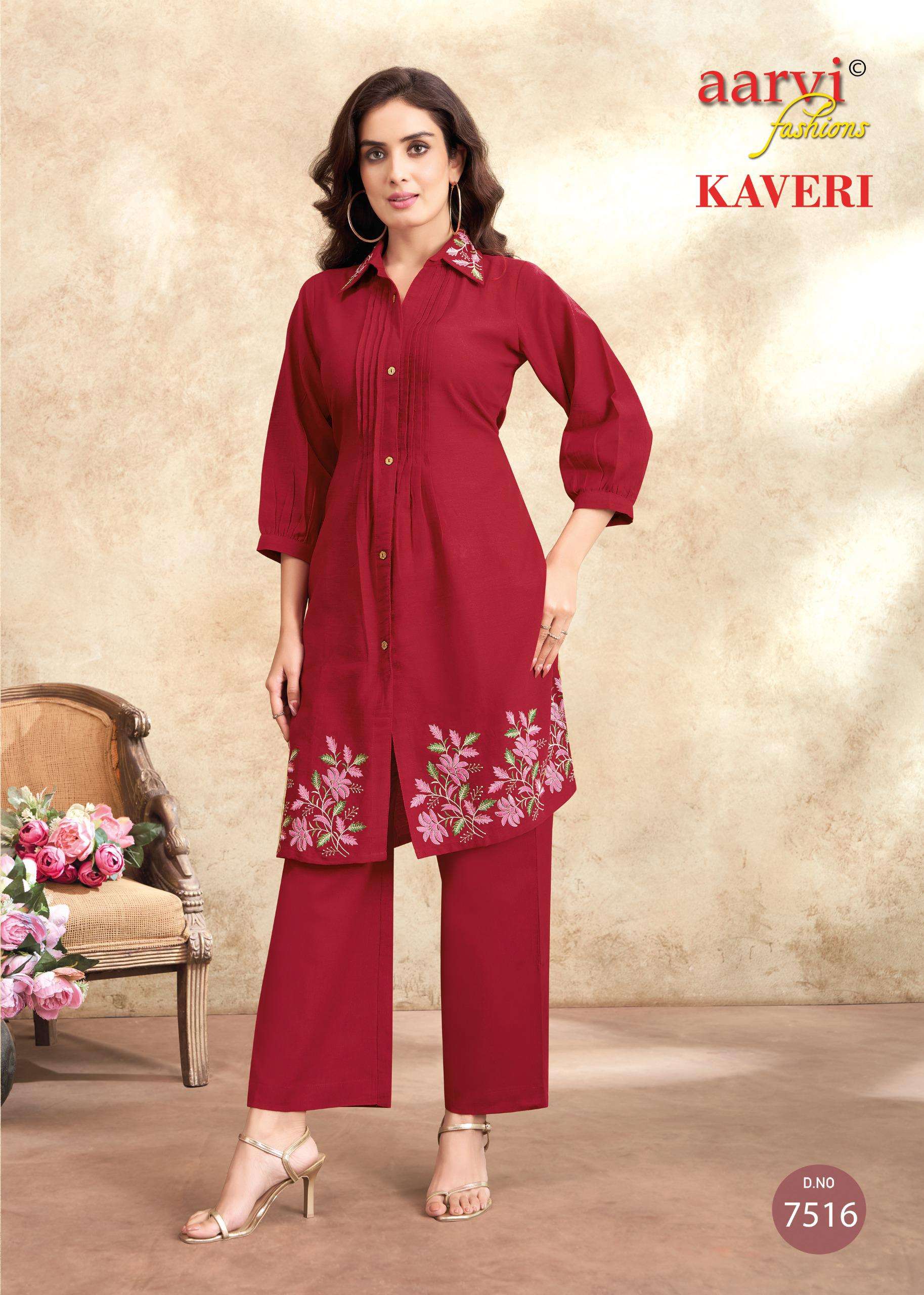 KAVERI VOL 2 BY AARVI FASHION IN FLEX COTTON FANCY CO-ORD SET WITH EMBROIDERY WORK 