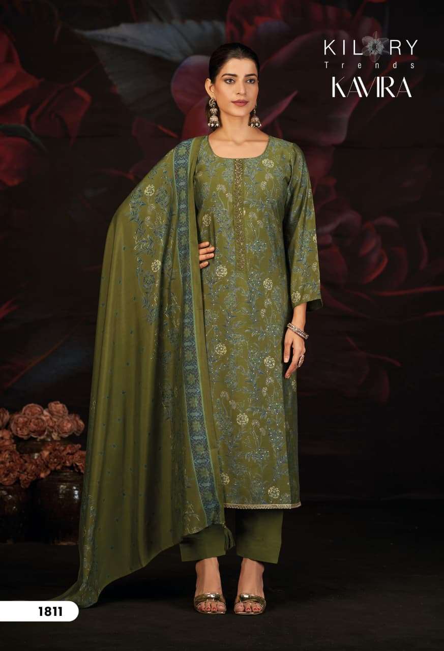KAVIRA BY KILORY TRENDS IN PURE MUSLIN SILK DIGITAL PRINT WITH EMBROIDERY TIE WORK