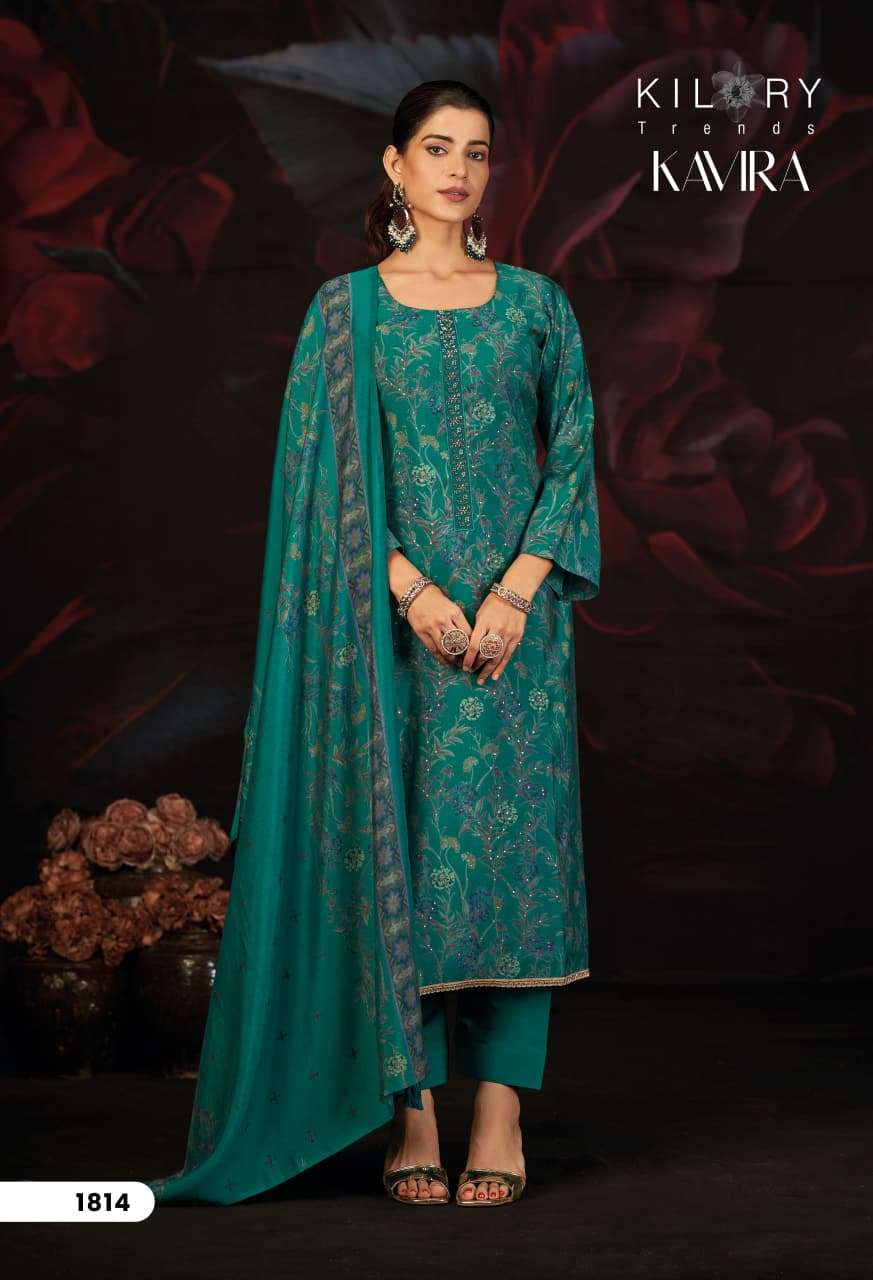 KAVIRA BY KILORY TRENDS IN PURE MUSLIN SILK DIGITAL PRINT WITH EMBROIDERY TIE WORK