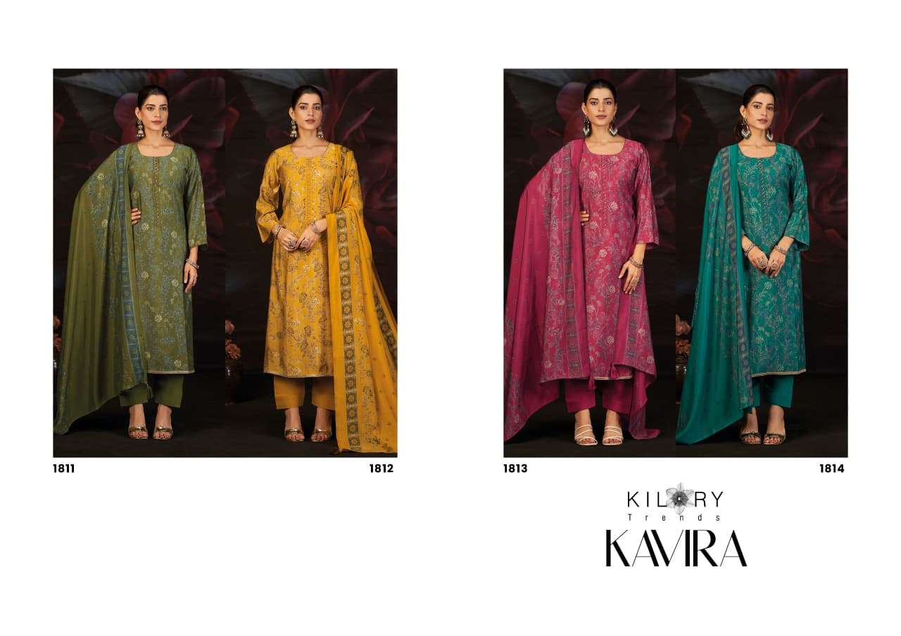 KAVIRA BY KILORY TRENDS IN PURE MUSLIN SILK DIGITAL PRINT WITH EMBROIDERY TIE WORK