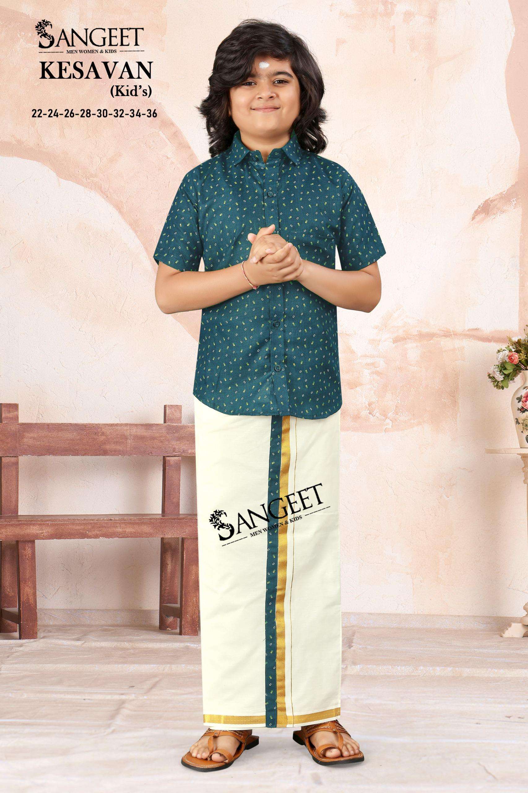 KESAVAN BY SANGEET IN BOMBAY SLUB COTTON PRINT  WITH VESTI VELCRO TAPE 